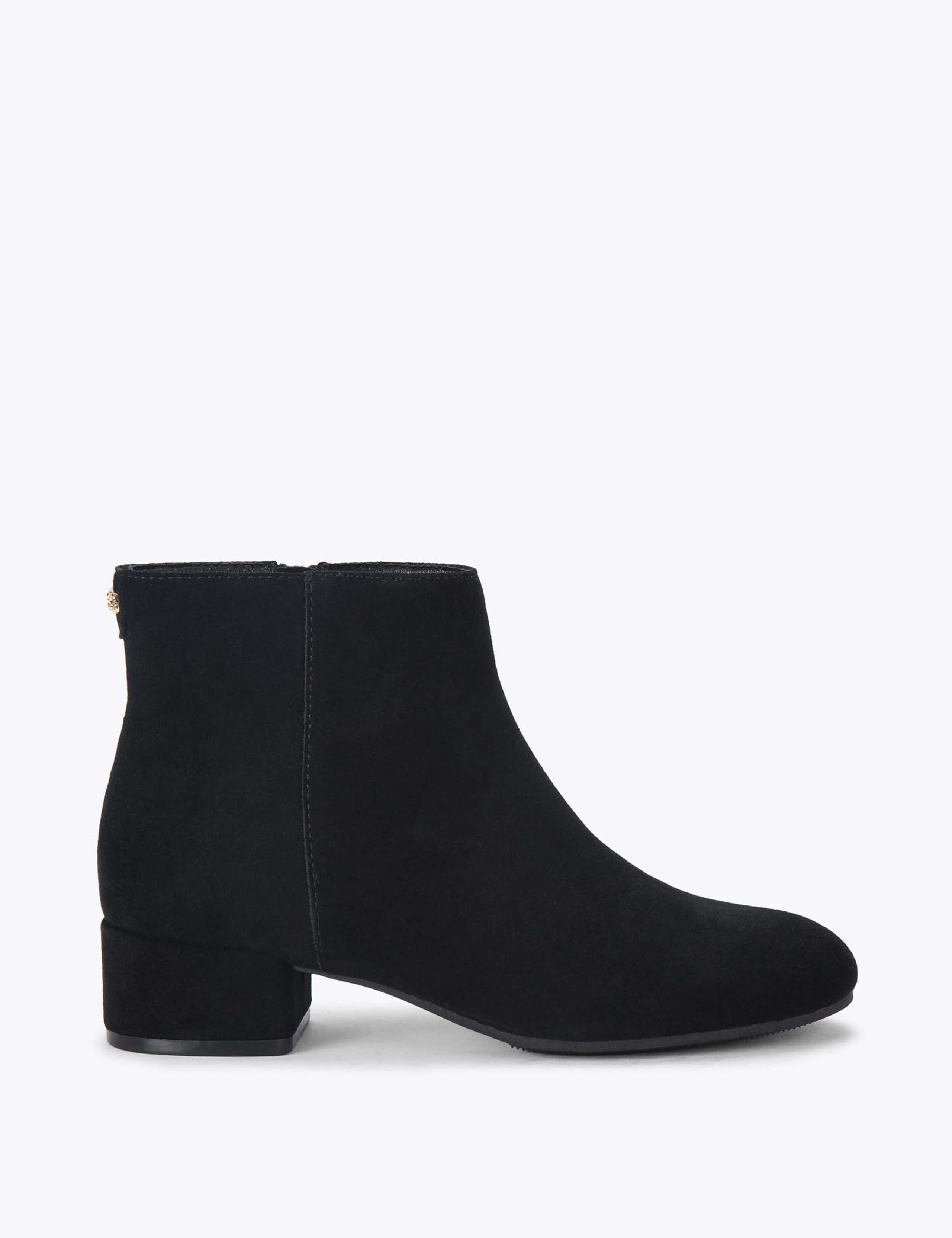 Suede Block Heel Round Toe Ankle Boots