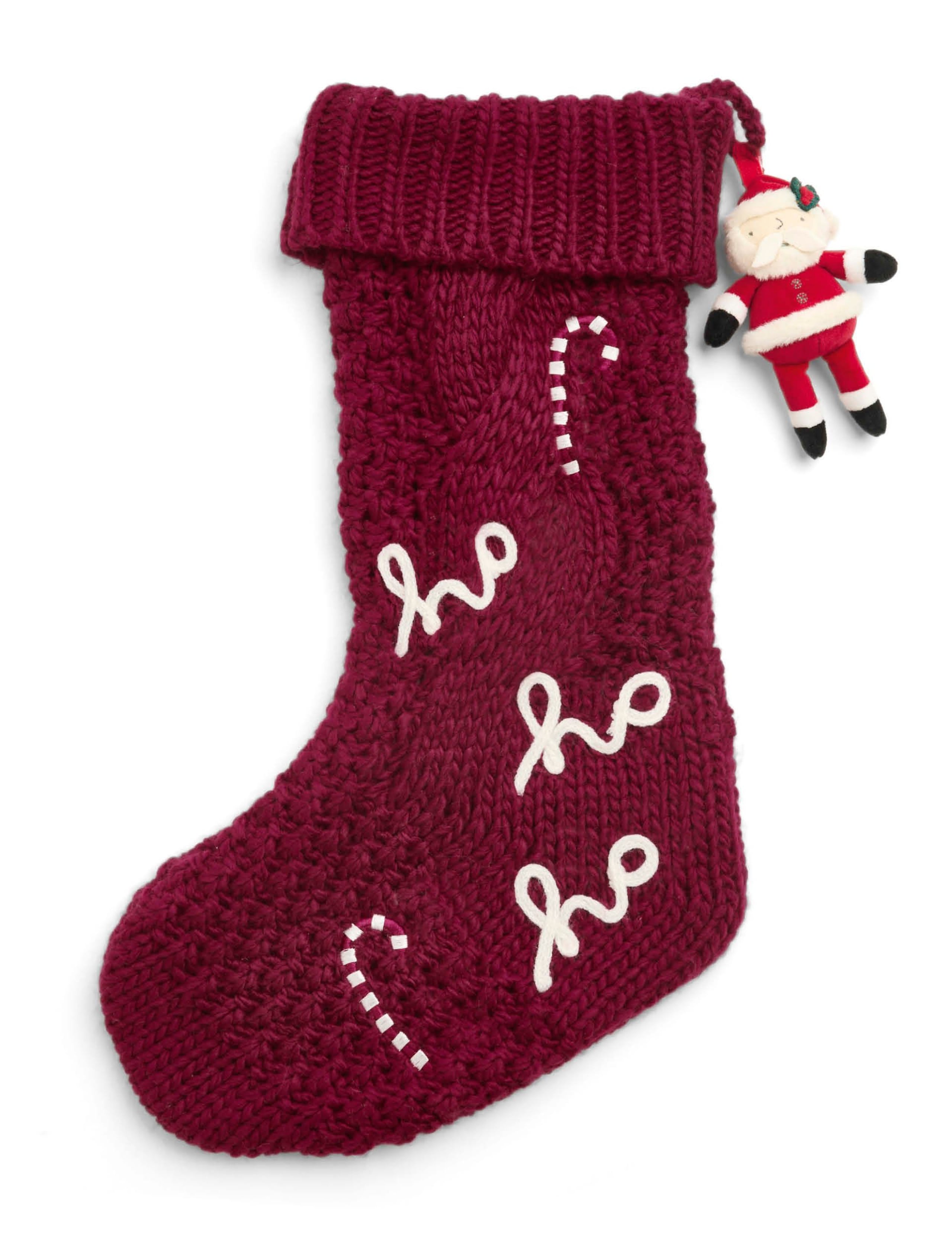 Cable Knit Santa Stocking