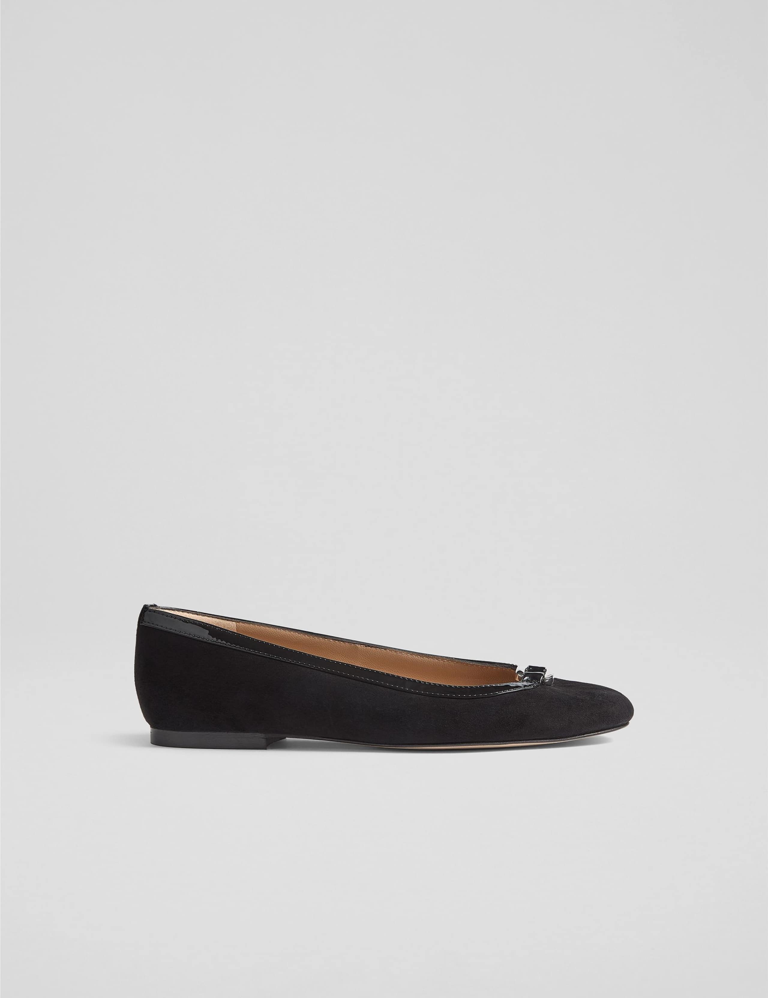 Suede Ring Detail Ballet Pumps