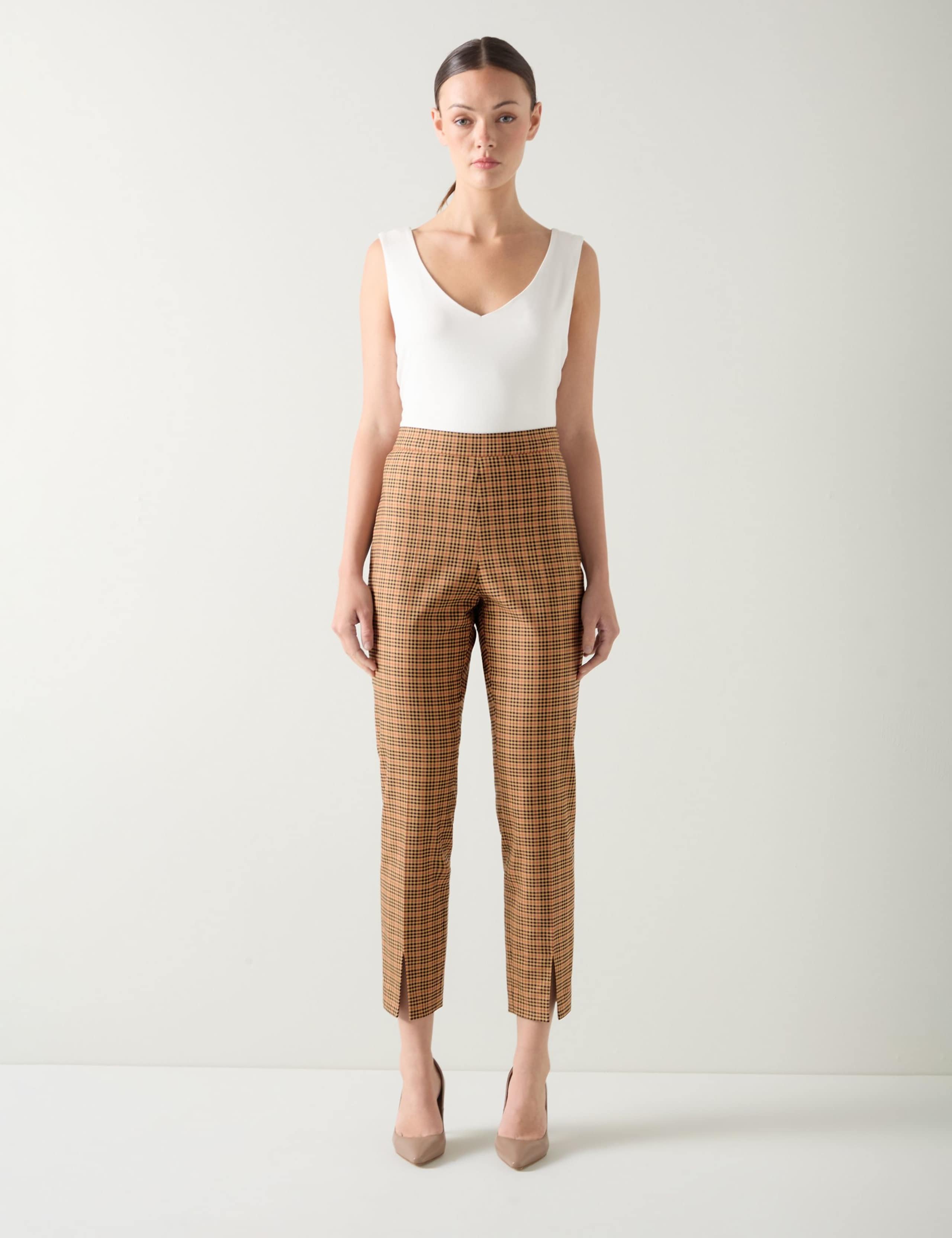 Lyocell Rich Checked Ankle Grazer Trousers