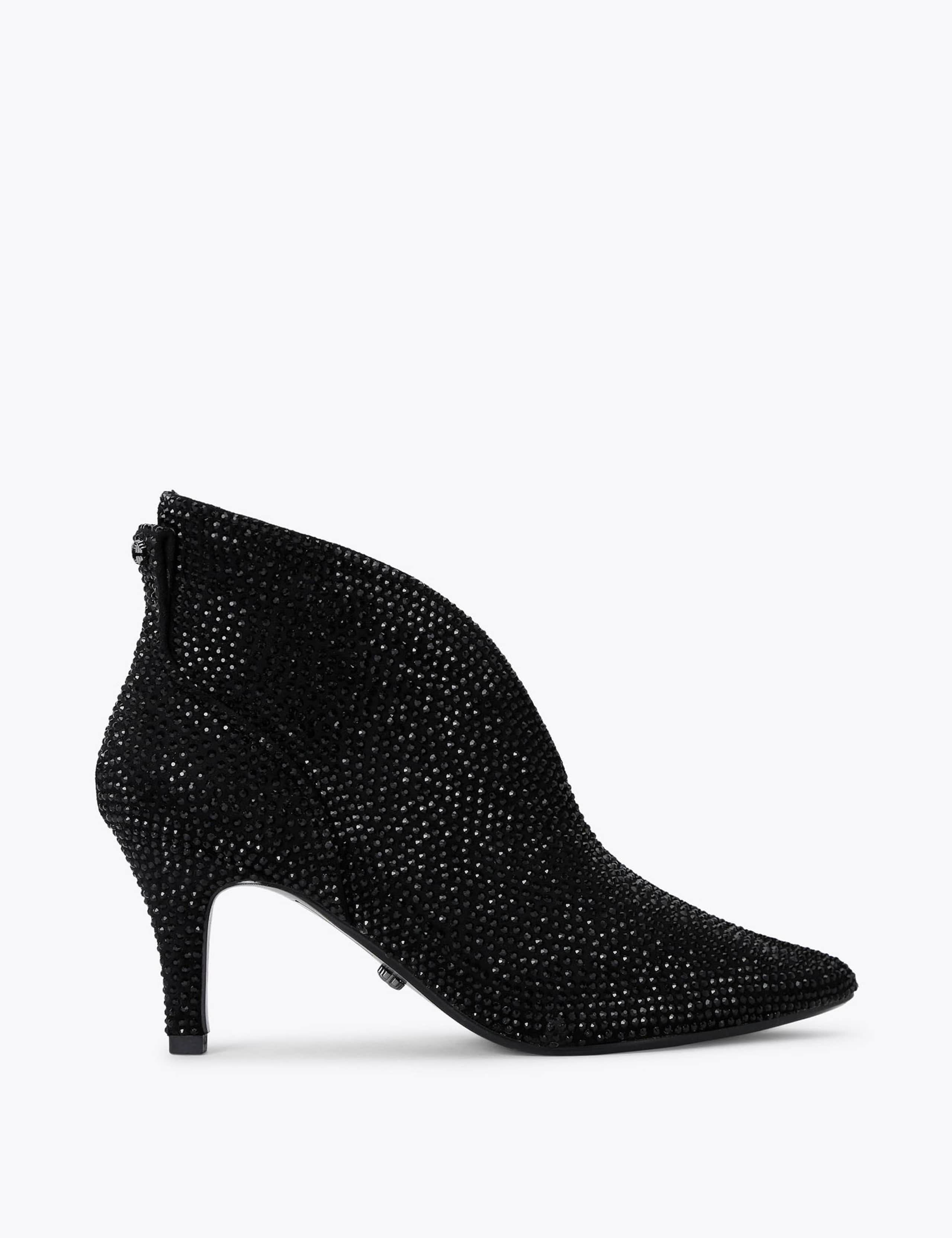 Wide Fit Sparkle Stiletto Heel Ankle Boots