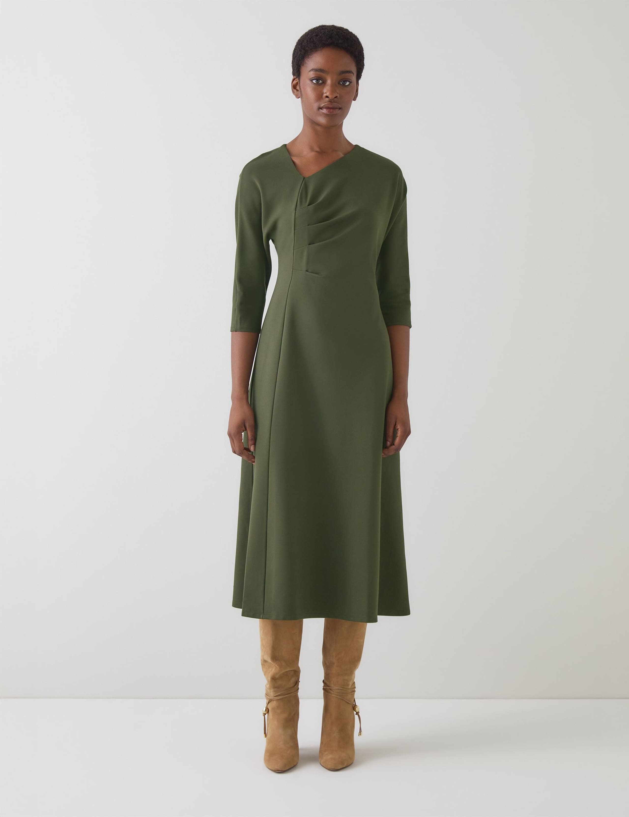 Asymmetric Midi Tea Dress