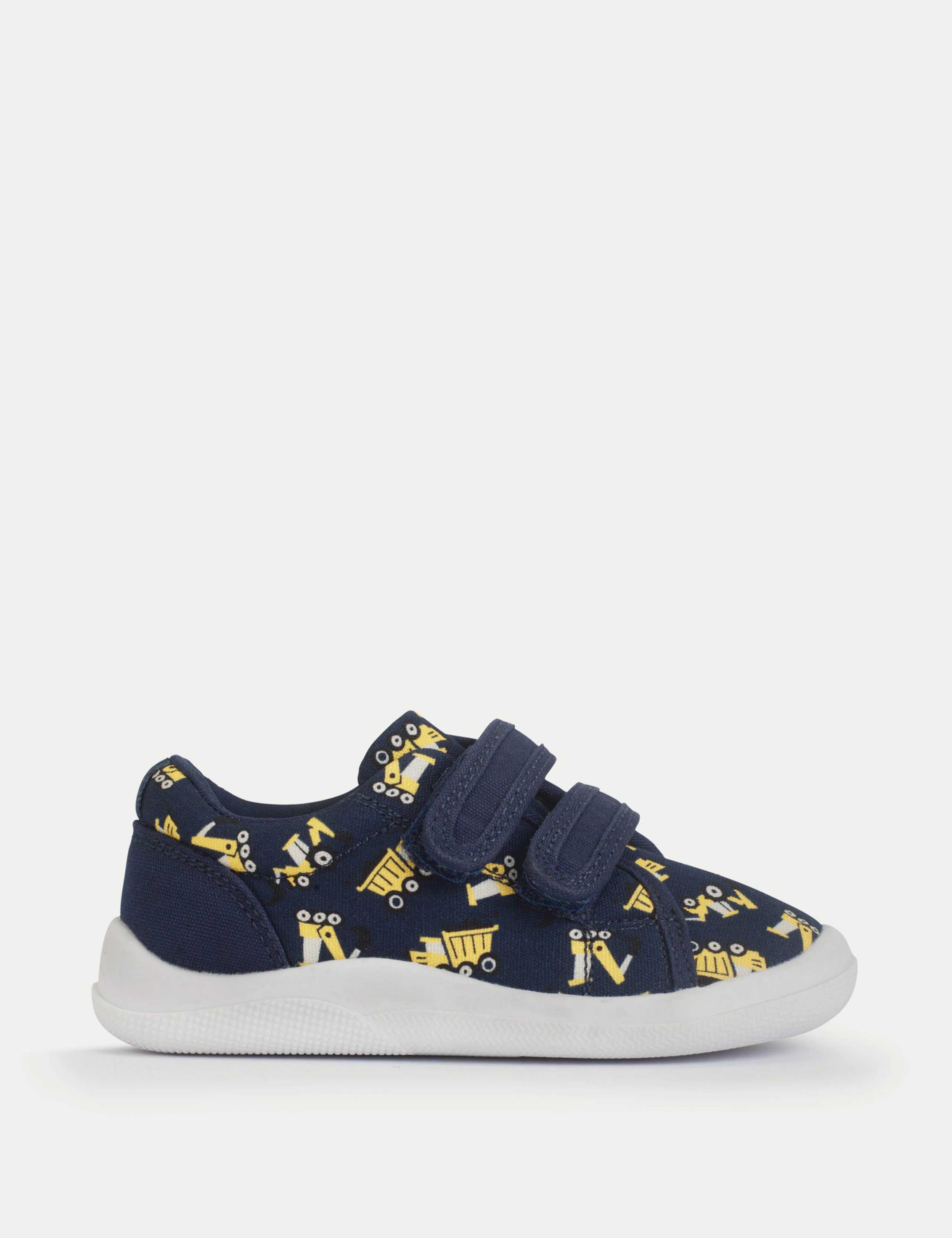 Kids' Leather Patterned Riptape Trainers (3 Small - 7 Small)