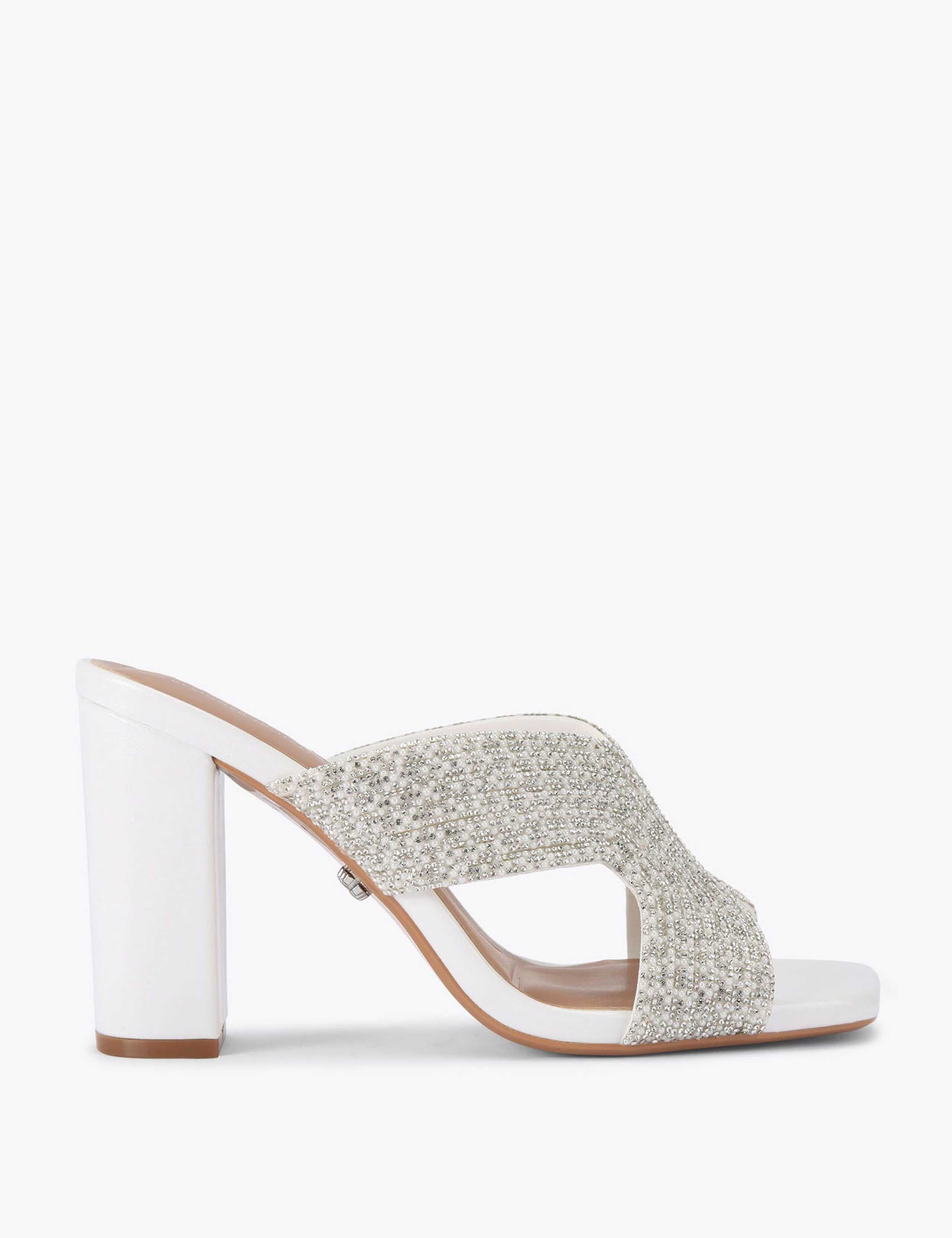 Embellished Block Heel Mules