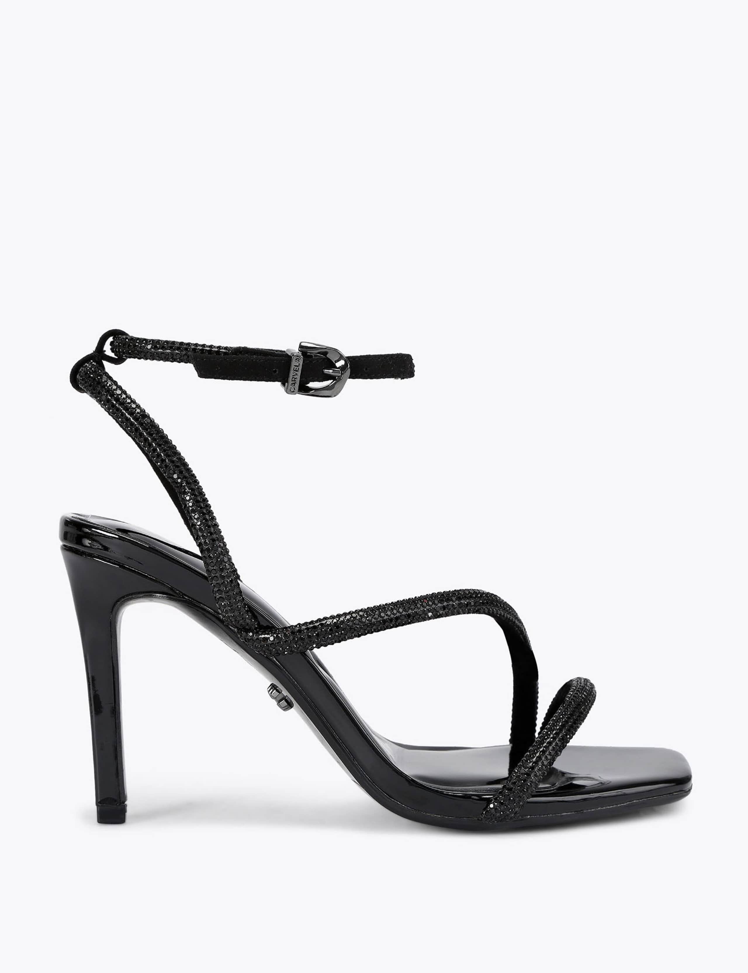 Wide Fit Sparkle Stiletto Heel Sandals