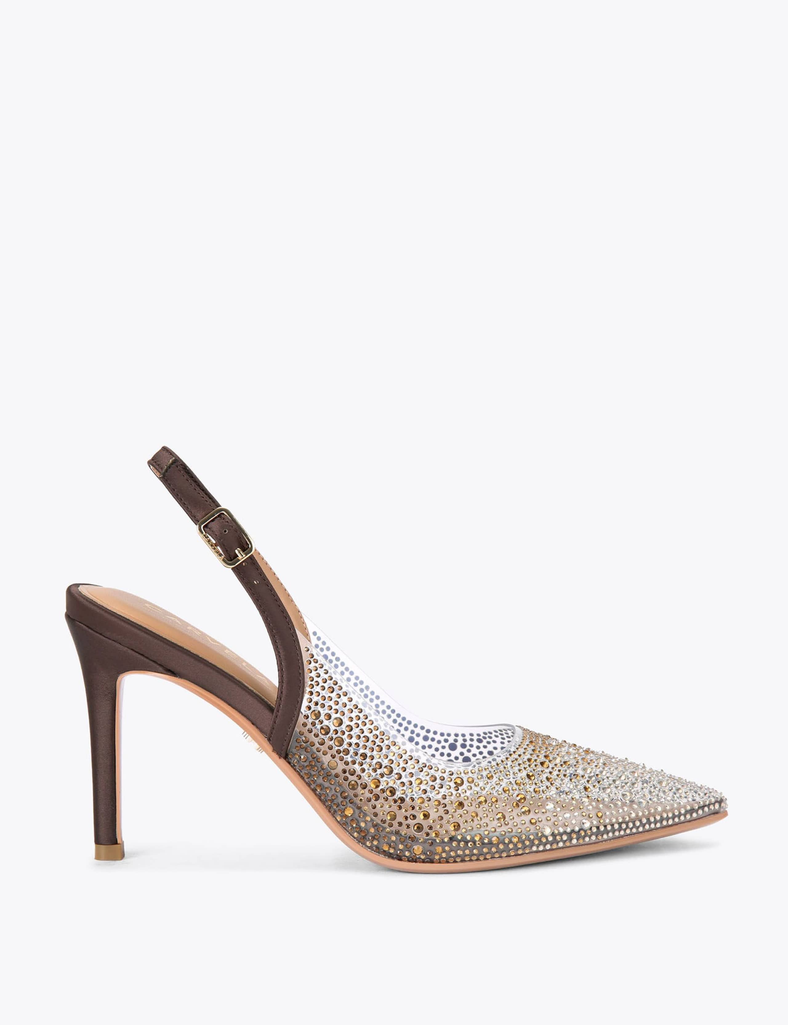 Sparkle Pointed Stiletto Heel Slingback Shoes