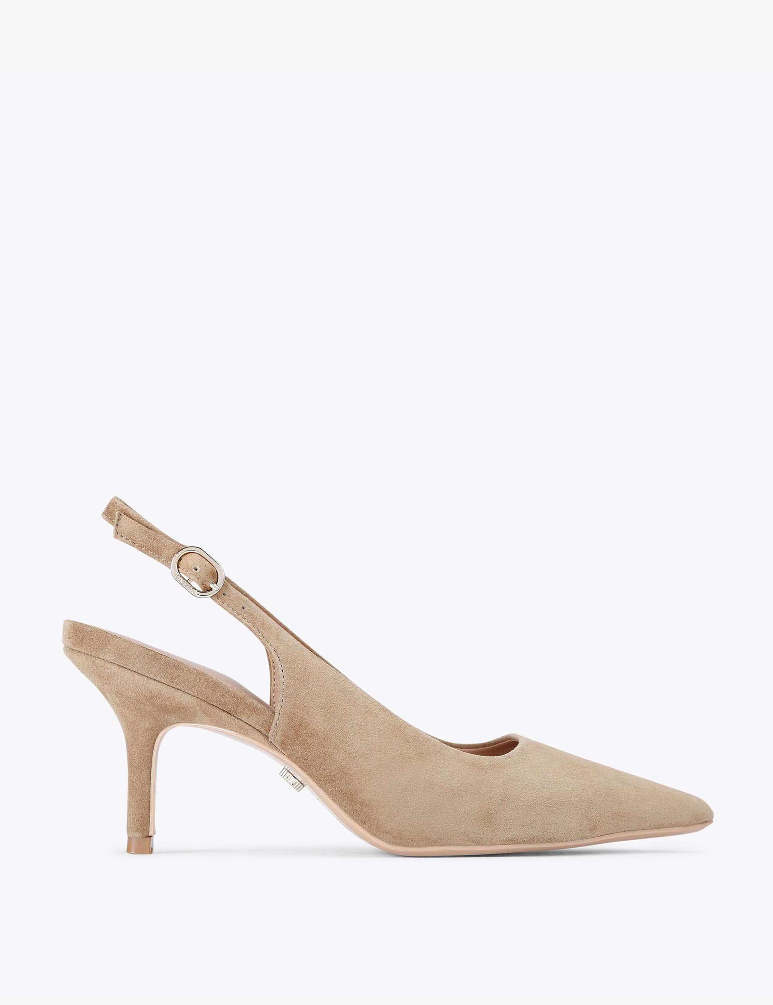 Suede Slingback Court Shoes