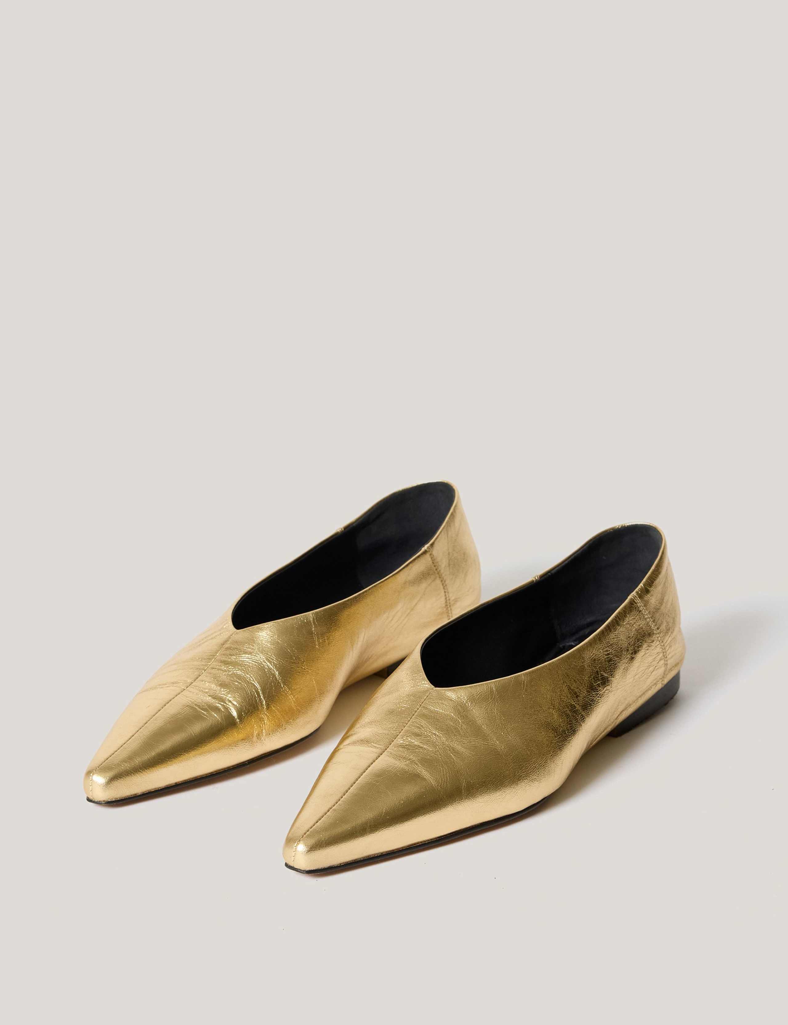 Leather Flat Pointed Ballet Pumps