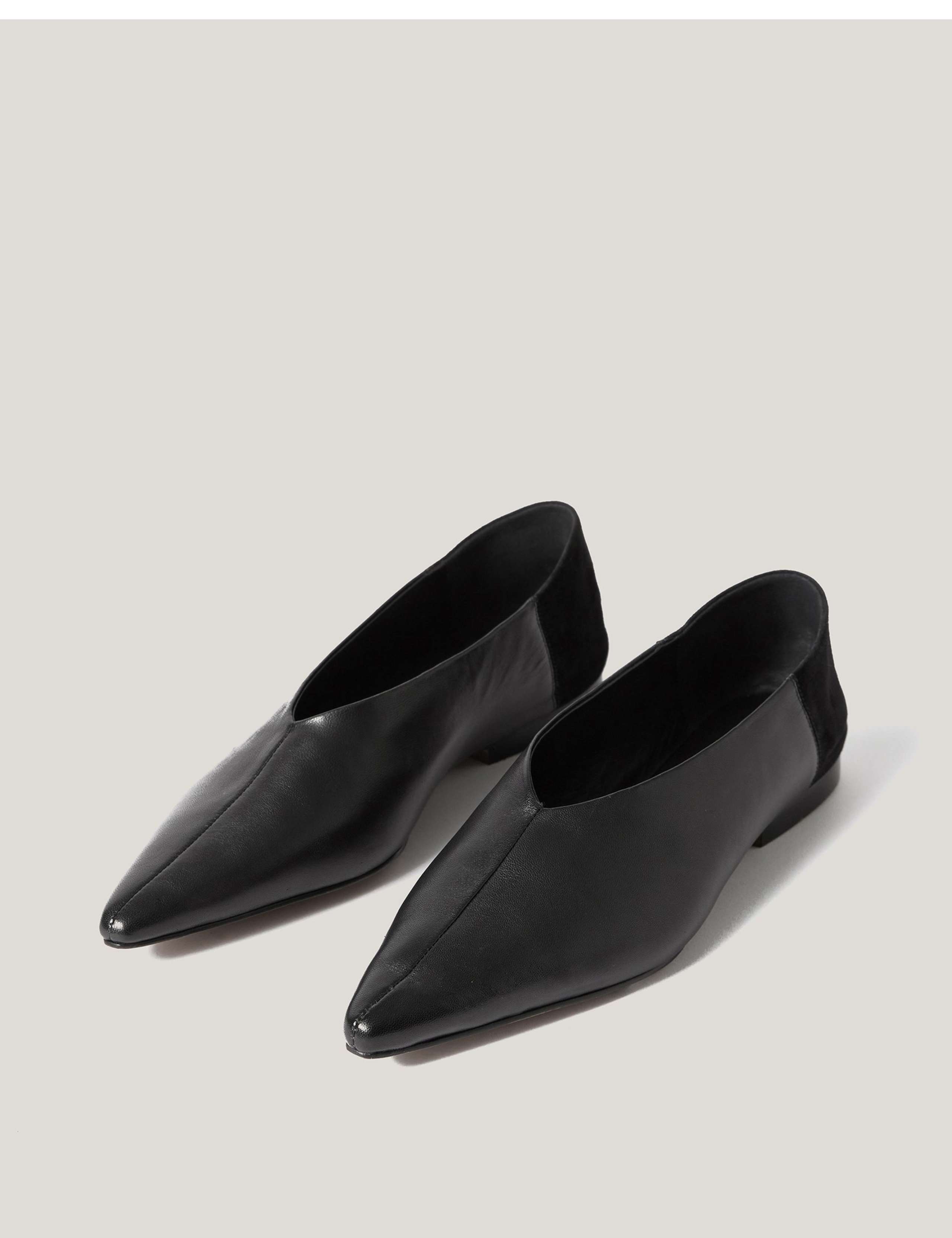 Leather Flat Pointed Ballet Pumps