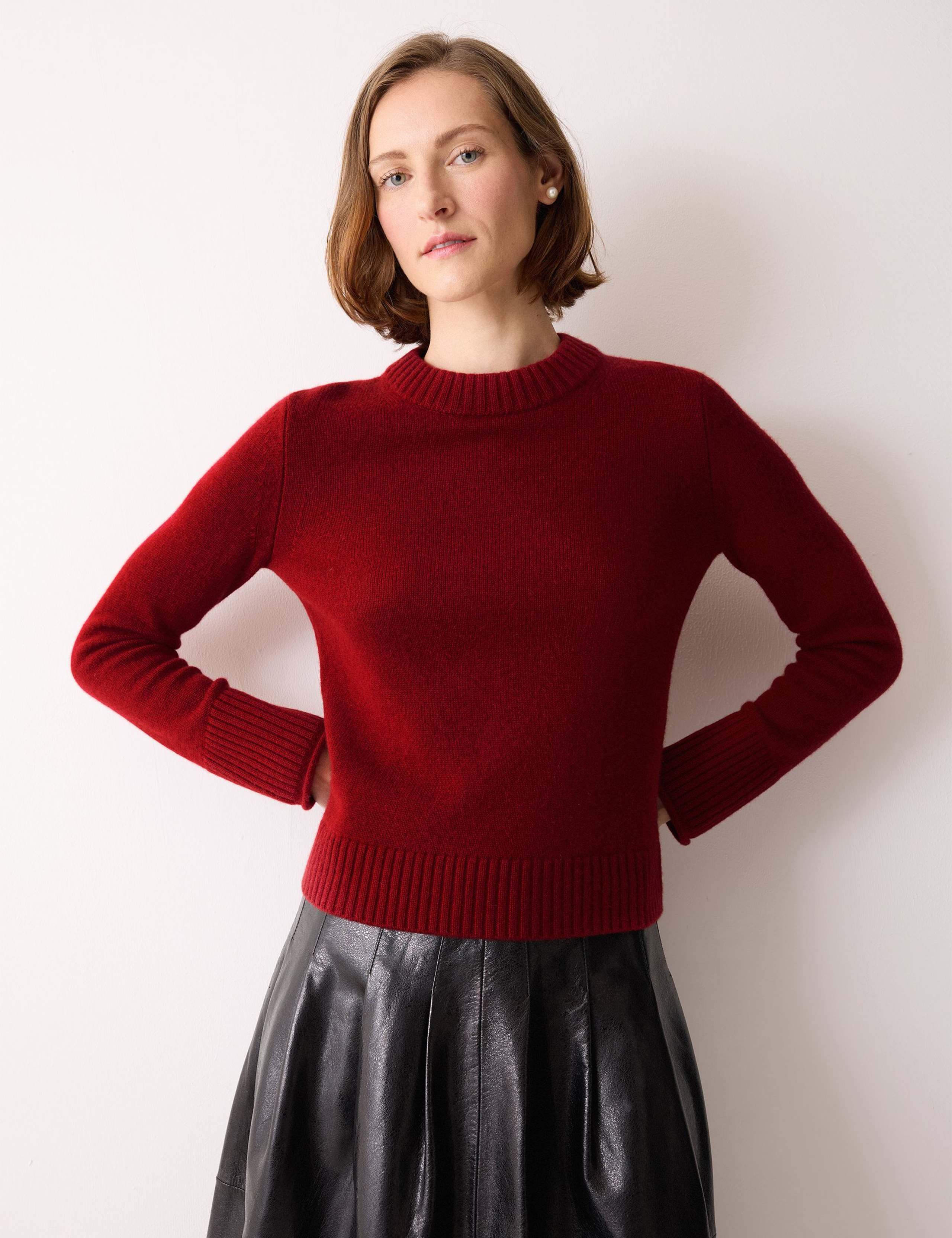 Wool Rich Crew Neck Jumper with Cashmere