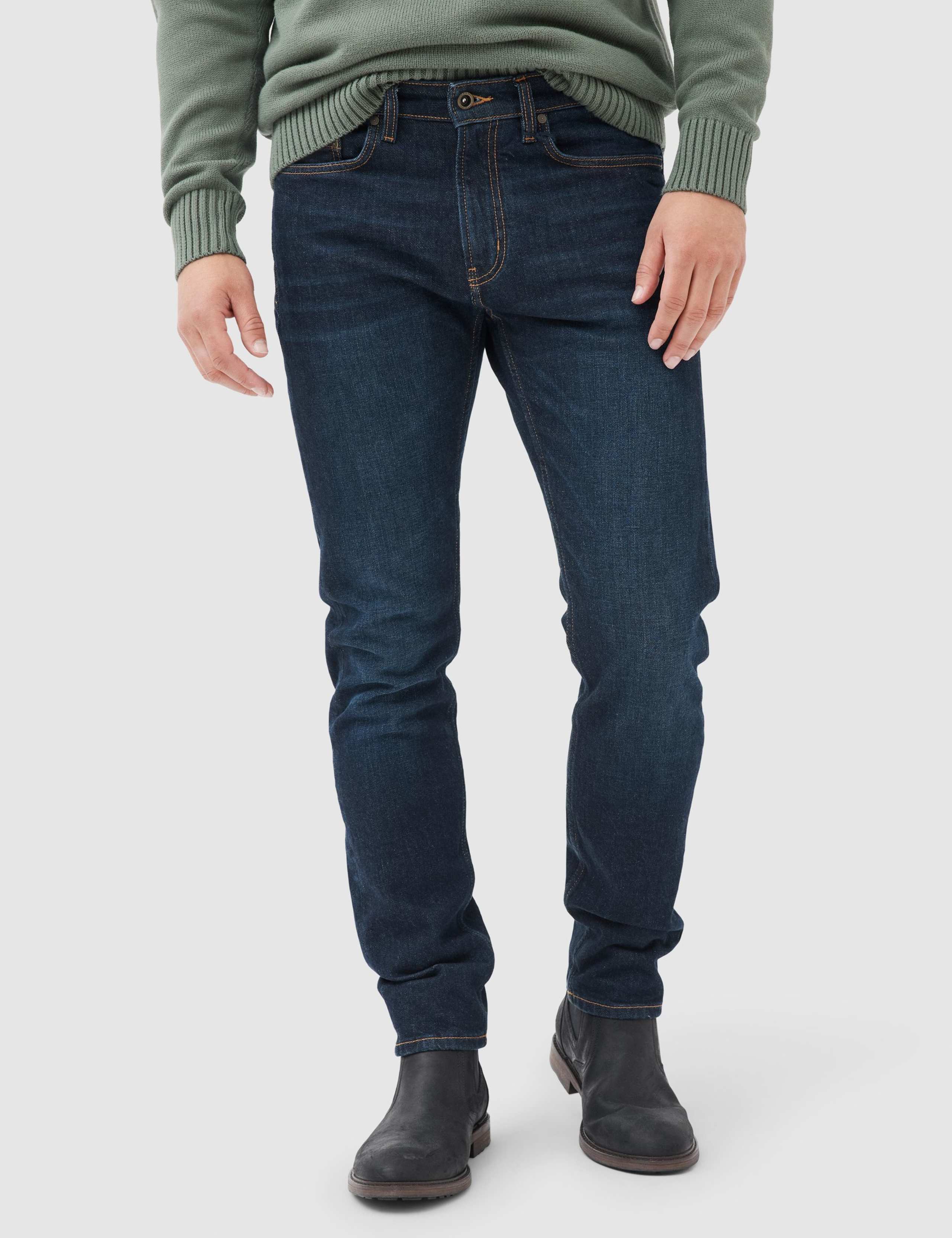 Italian Straight Fit Vintage Wash Jeans