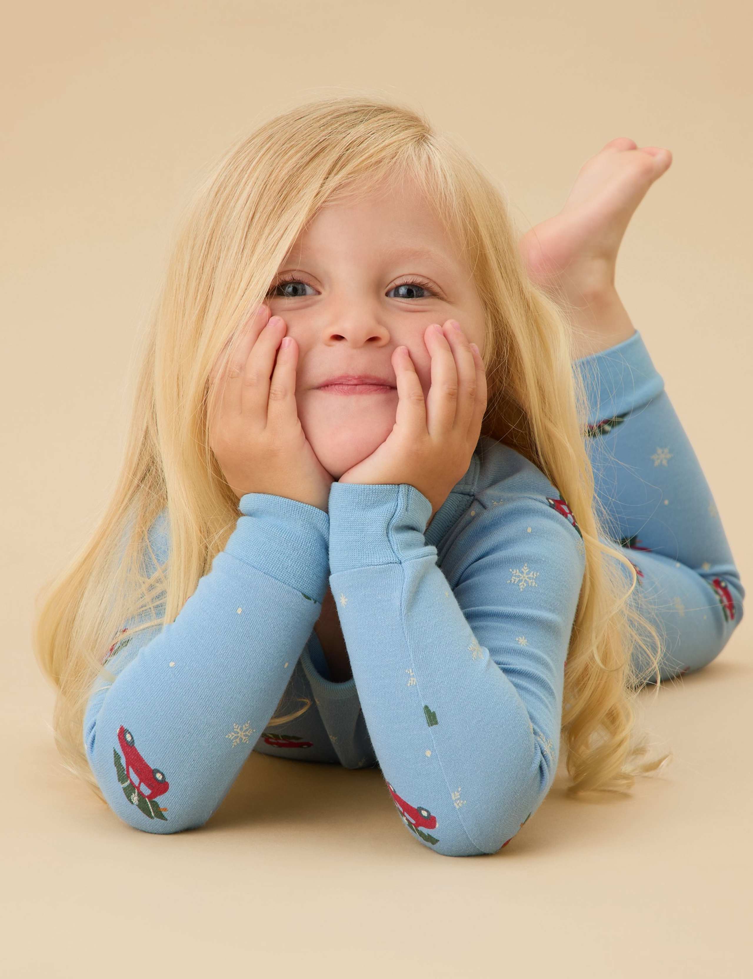 Cotton Blend Snowy Car Christmas Pyjamas (6 Months-6 Years)