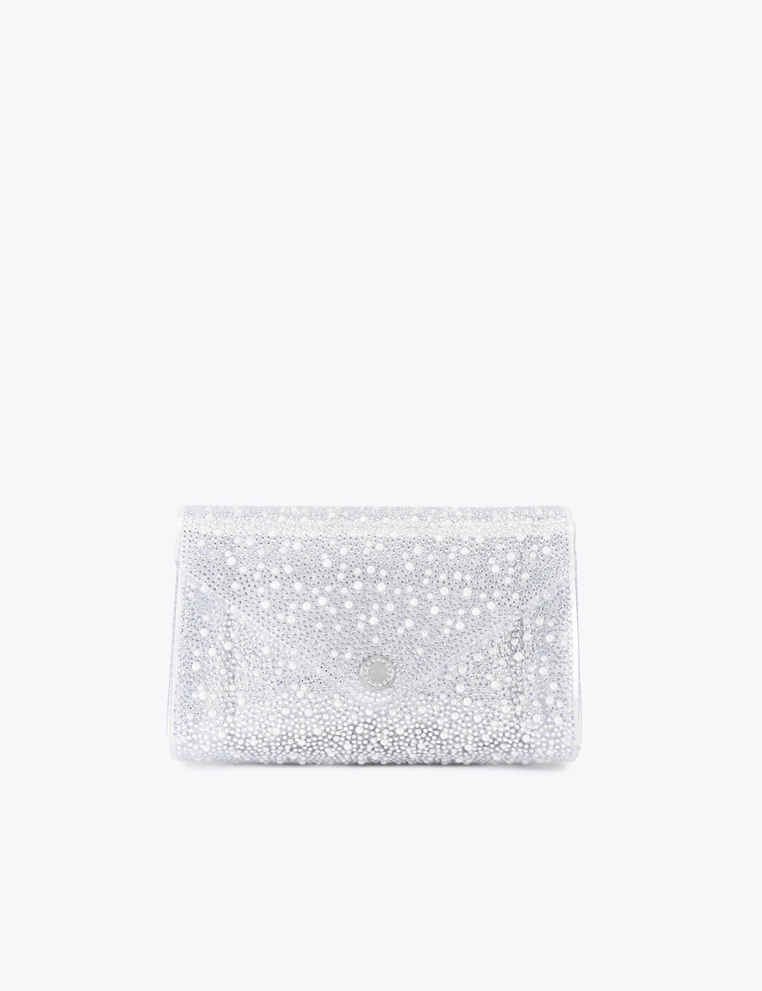 Embellished Chain Strap Clutch Bag