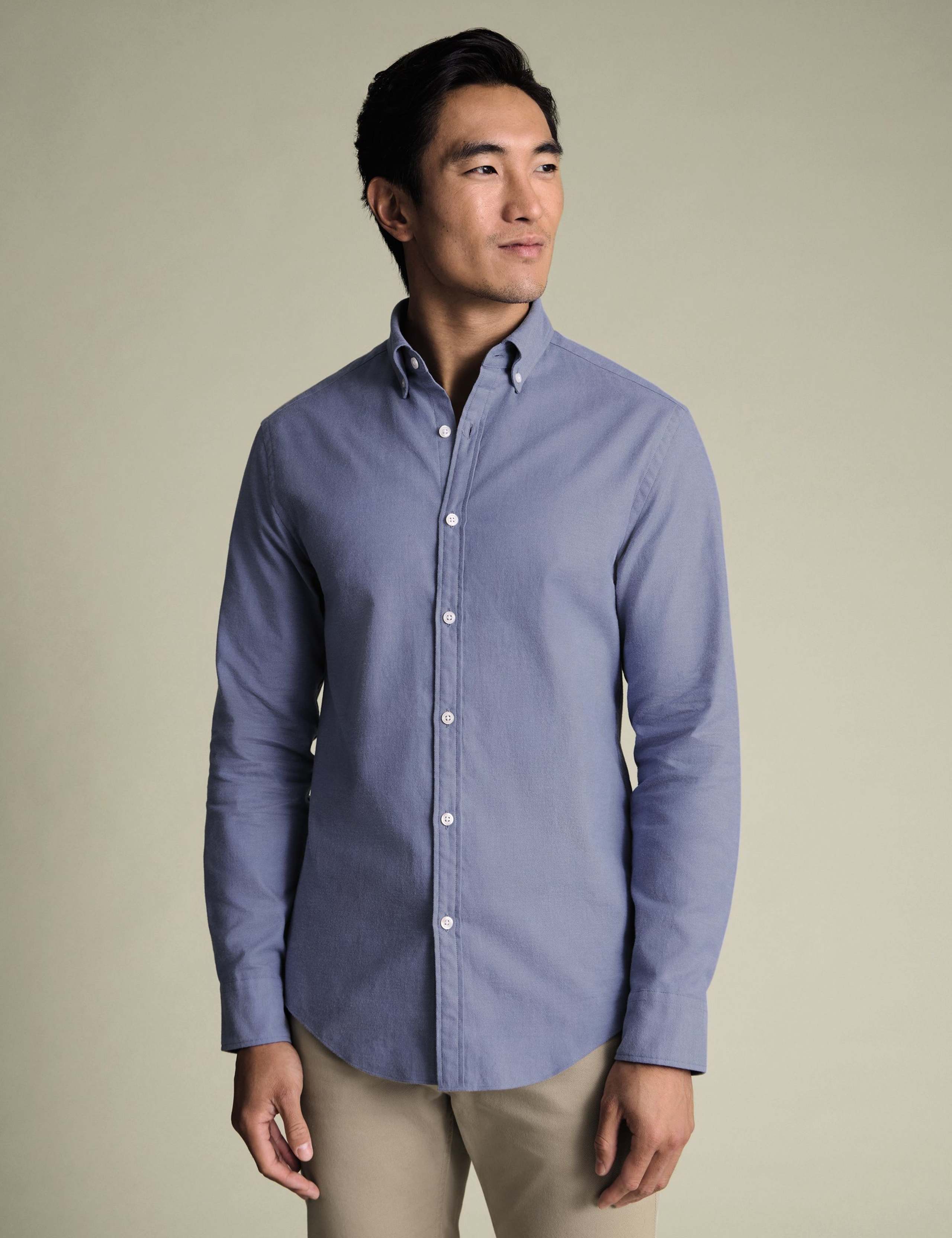 Slim Fit Pure Cotton Flannel Shirt