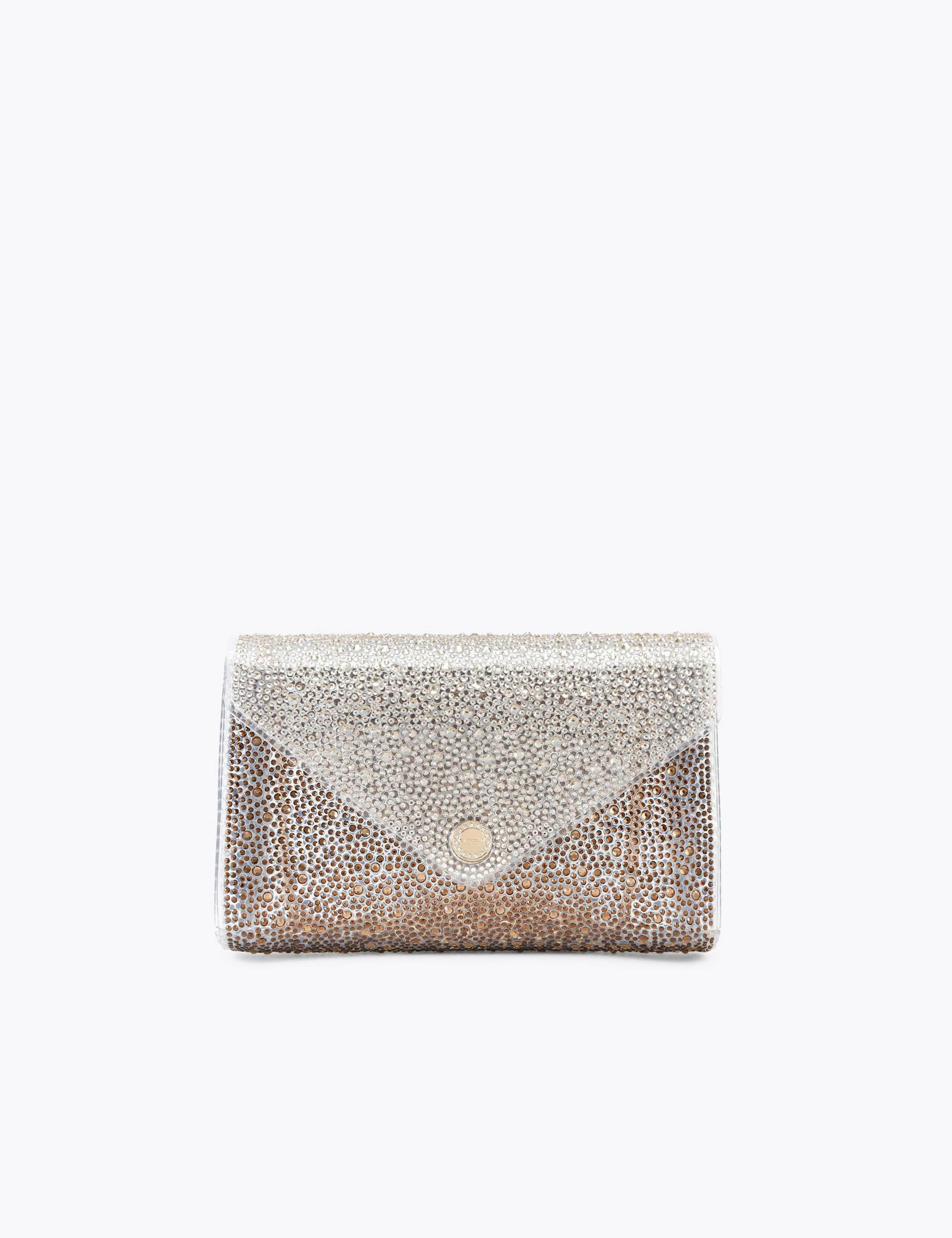 Embellished Chain Strap Clutch Bag