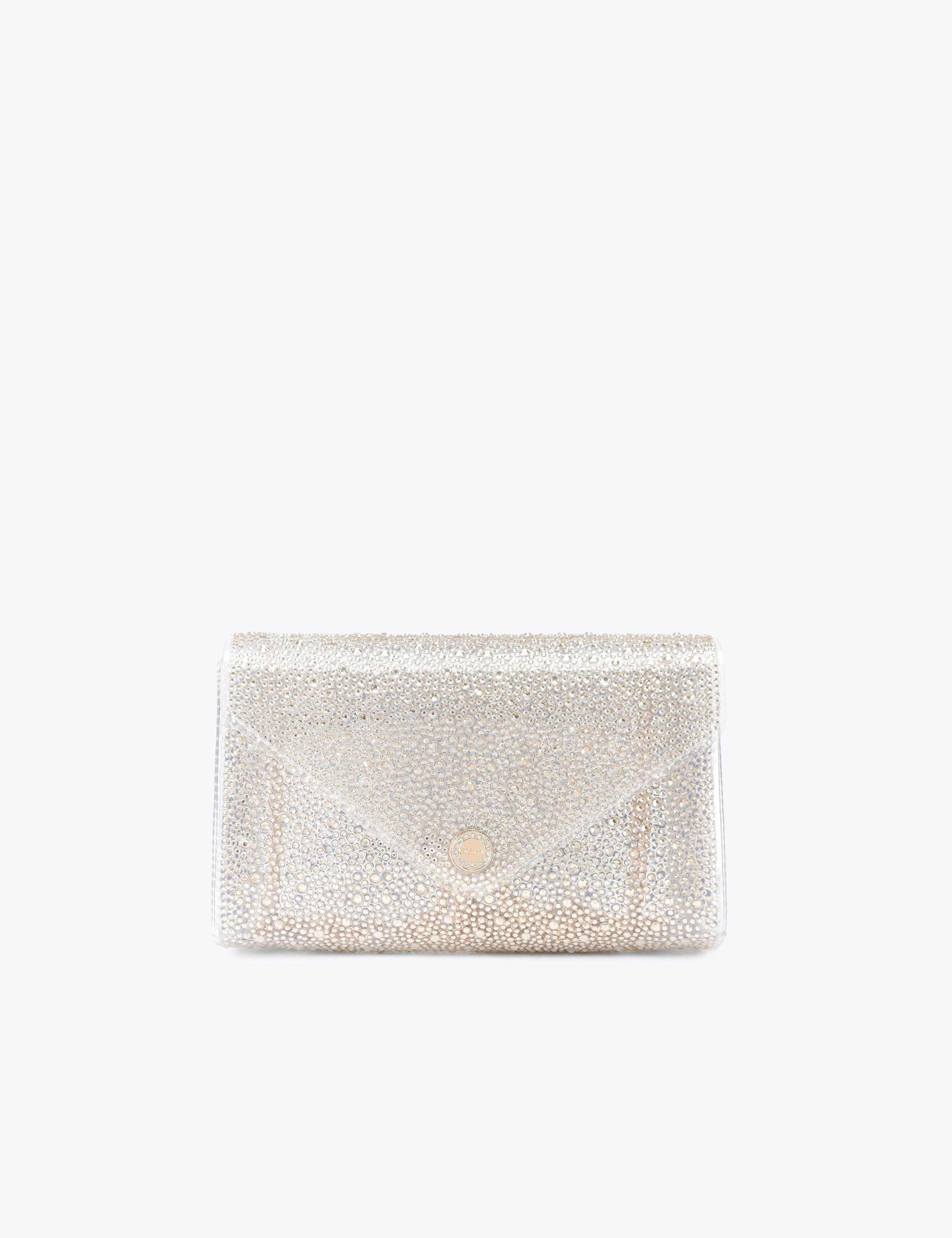 Embellished Chain Strap Clutch Bag