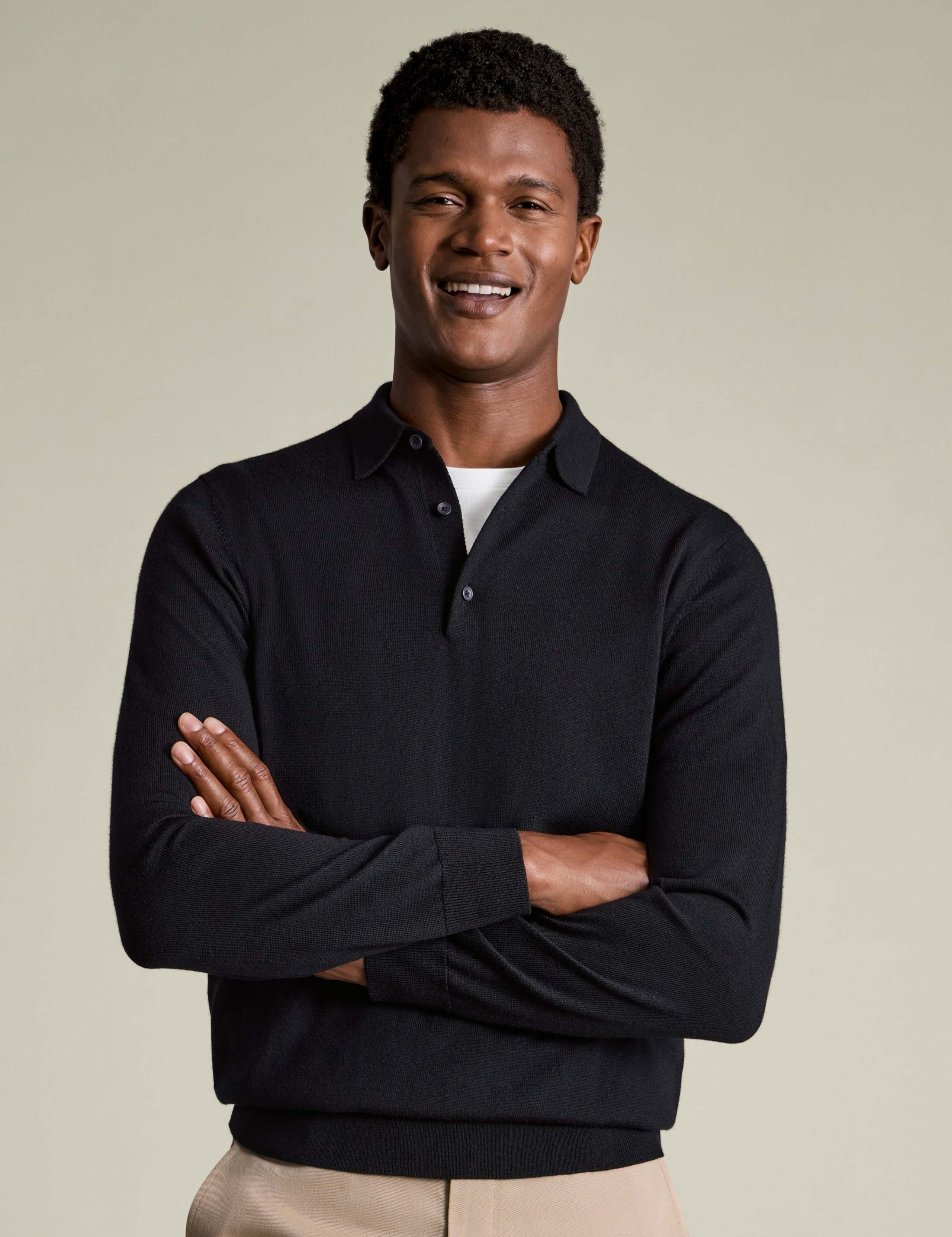 Pure Merino Wool Collared Neck Jumper