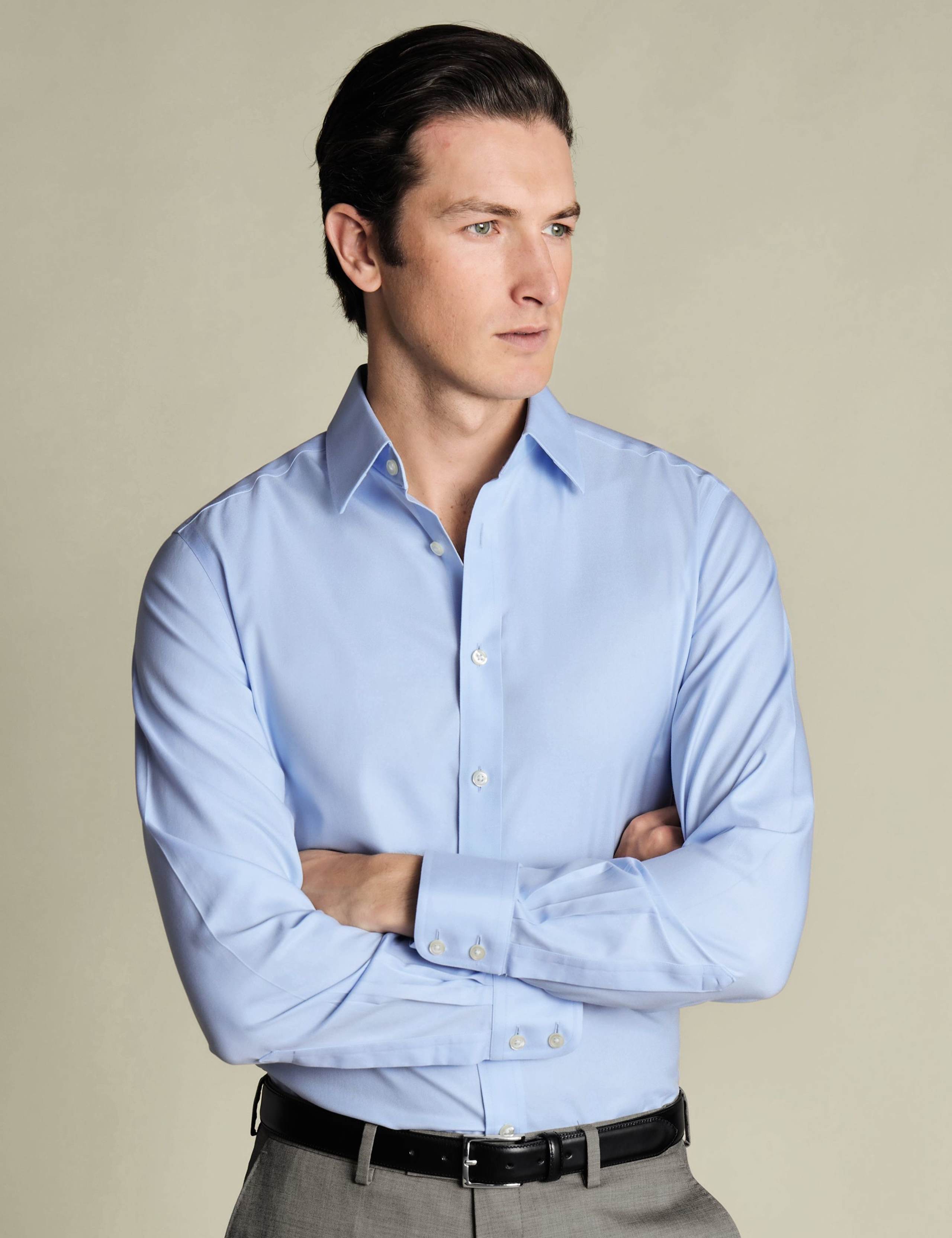 Slim Fit Non Iron Pure Cotton Twill Shirt