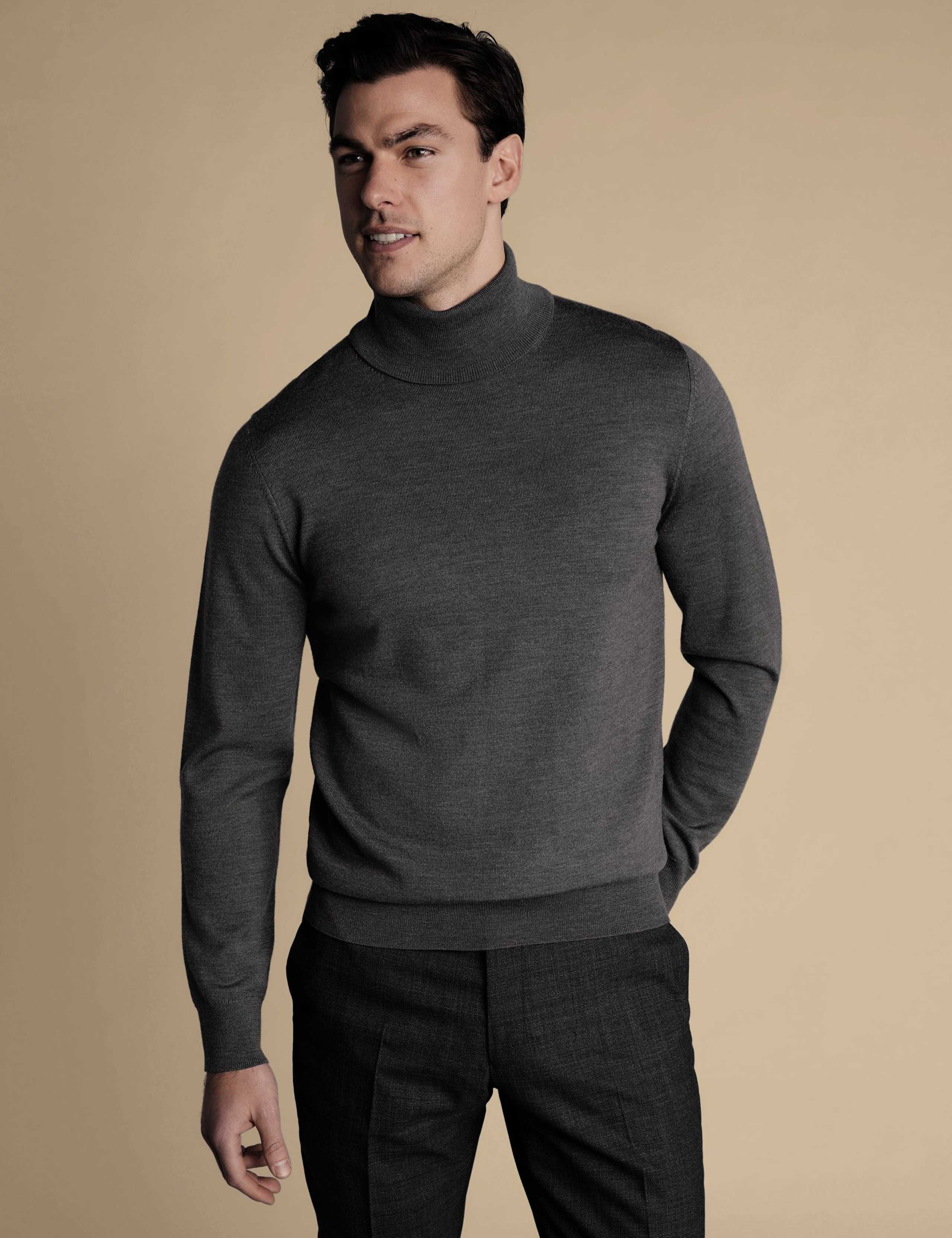 Pure Merino Wool Roll Neck Jumper