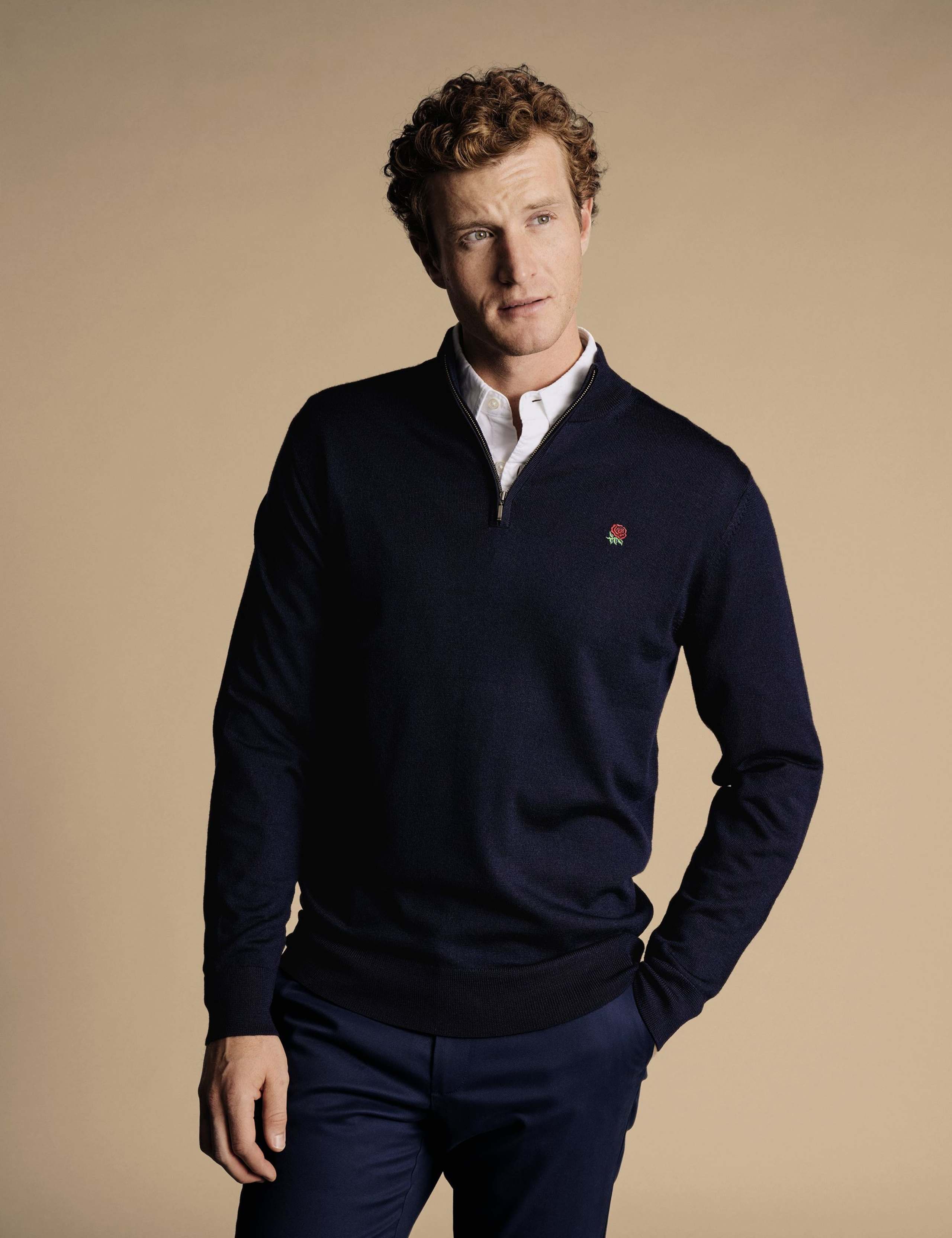 Pure Merino Wool Half Zip Jumper