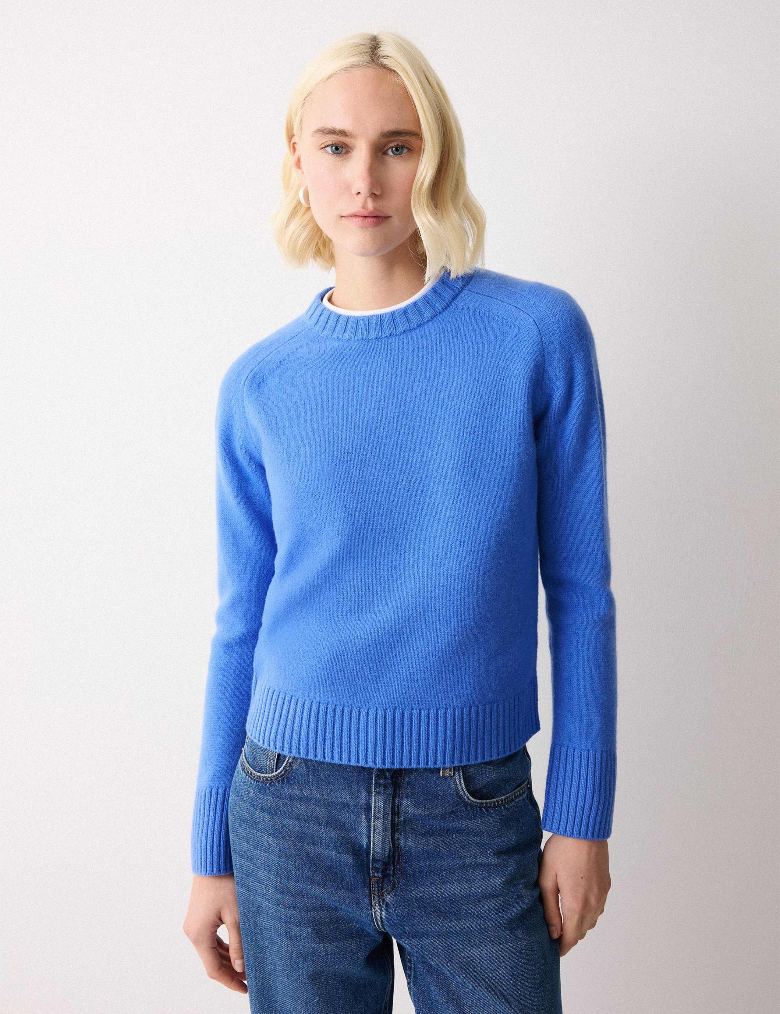 Wool Rich Saddle Crew Neck Jumper