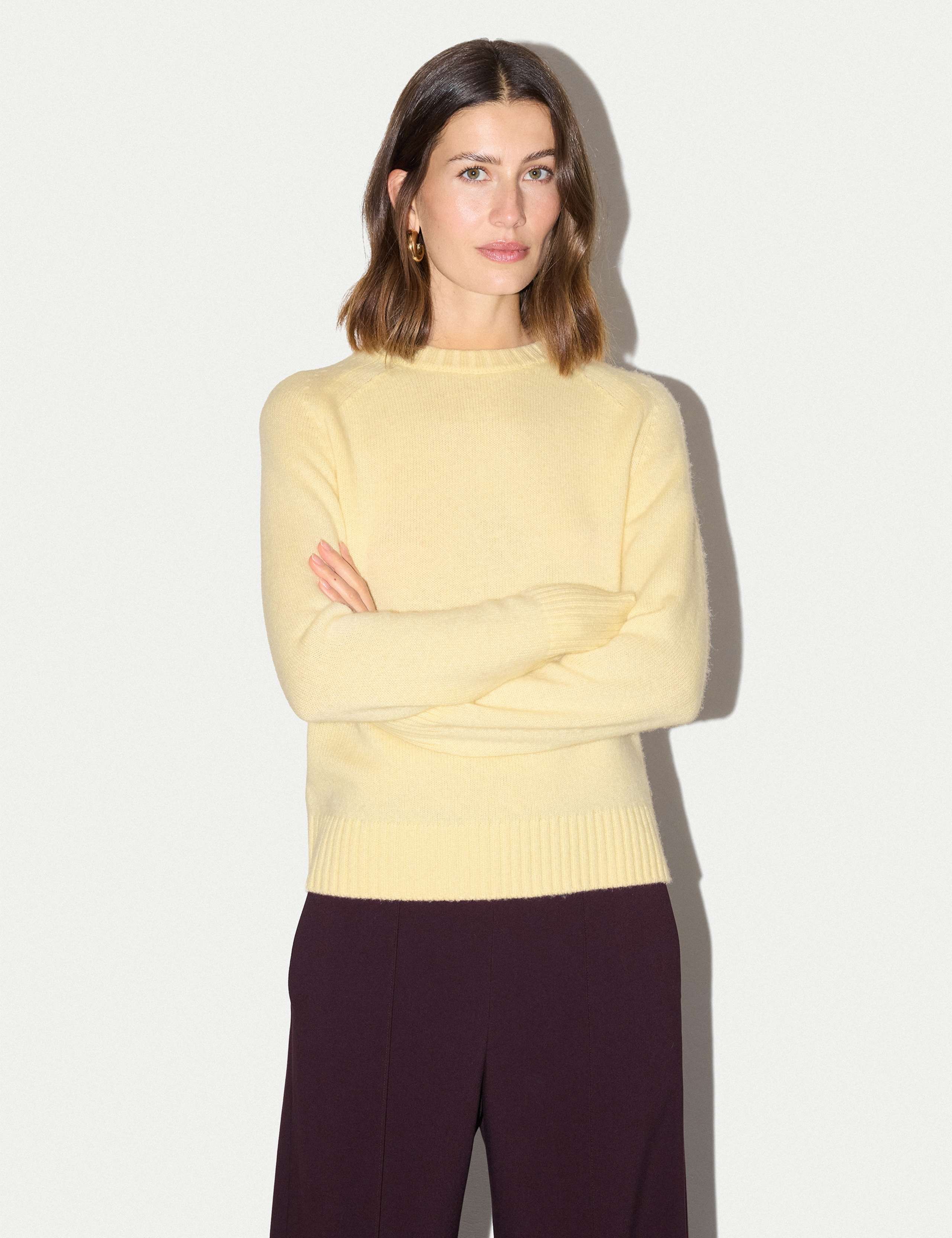 Wool Rich Saddle Crew Neck Jumper