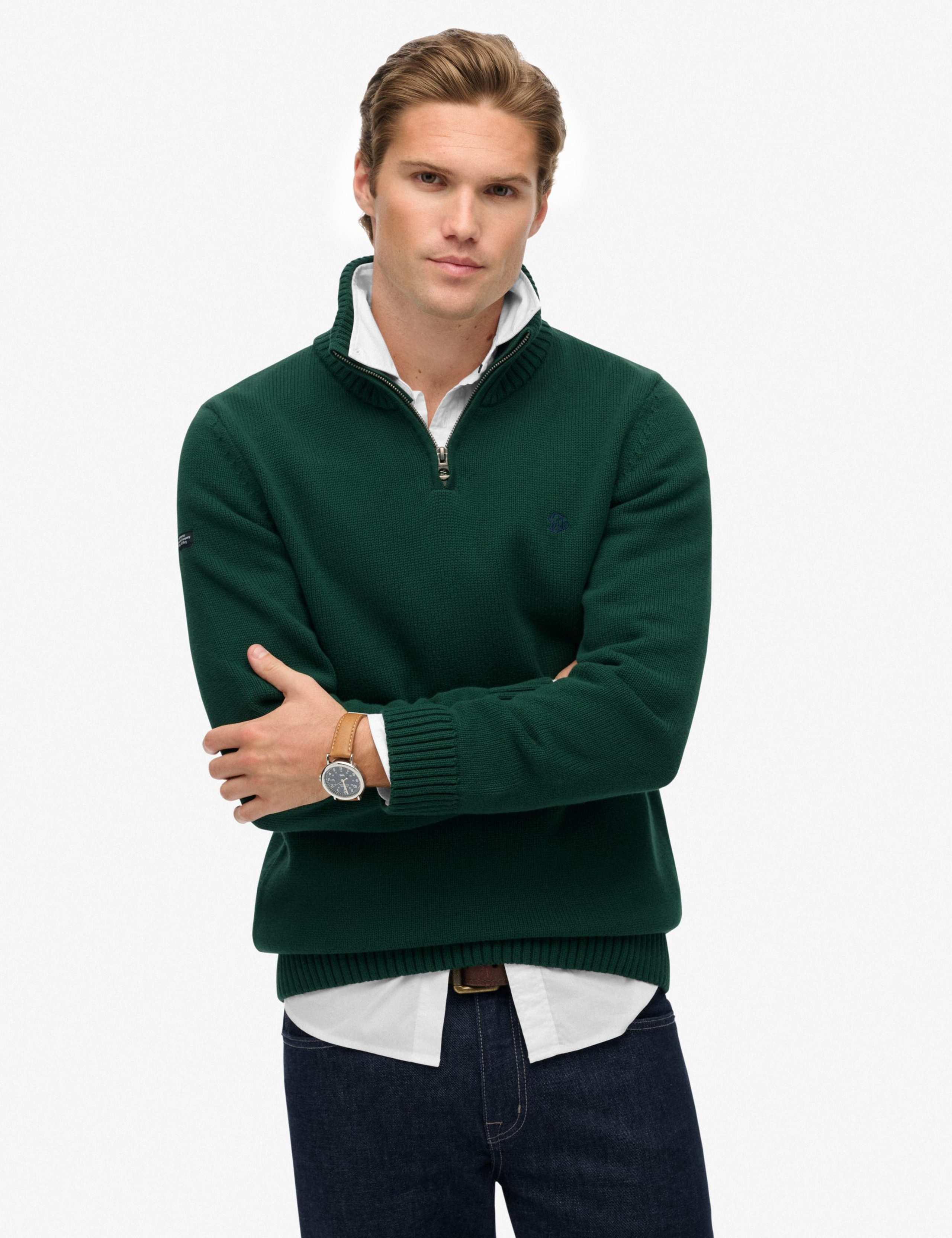Pure Cotton Half Zip Jumper
