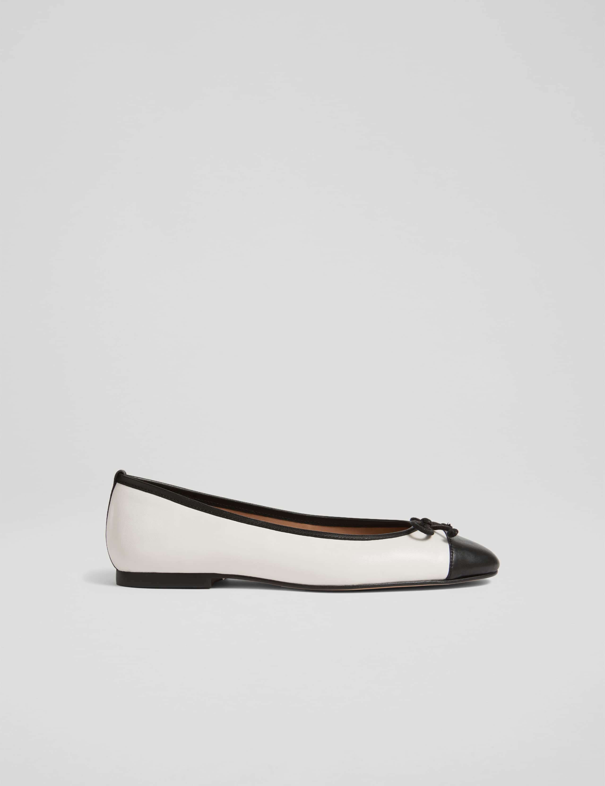 Leather Bow Flat Ballet Pumps