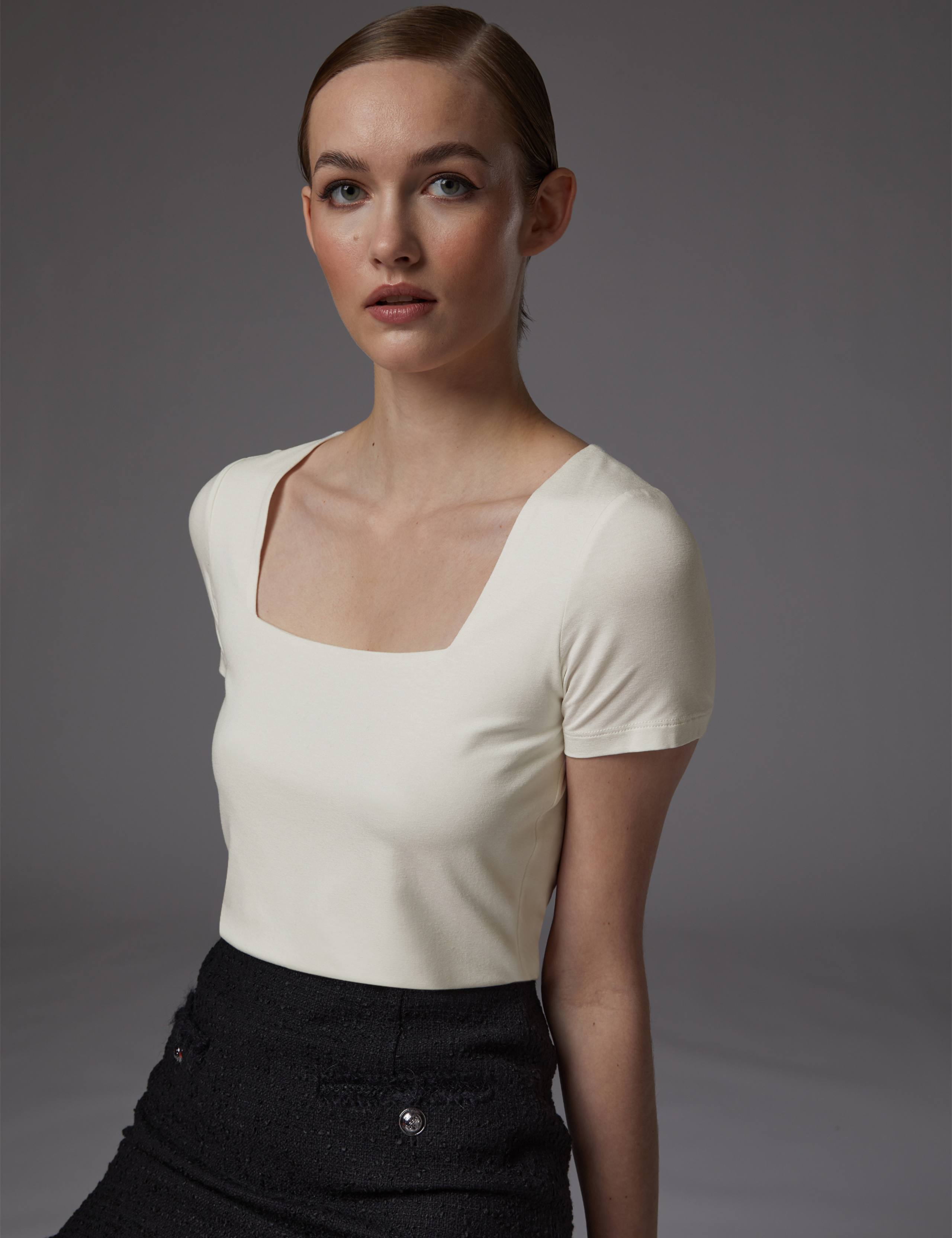 Jersey Square Neck T-Shirt