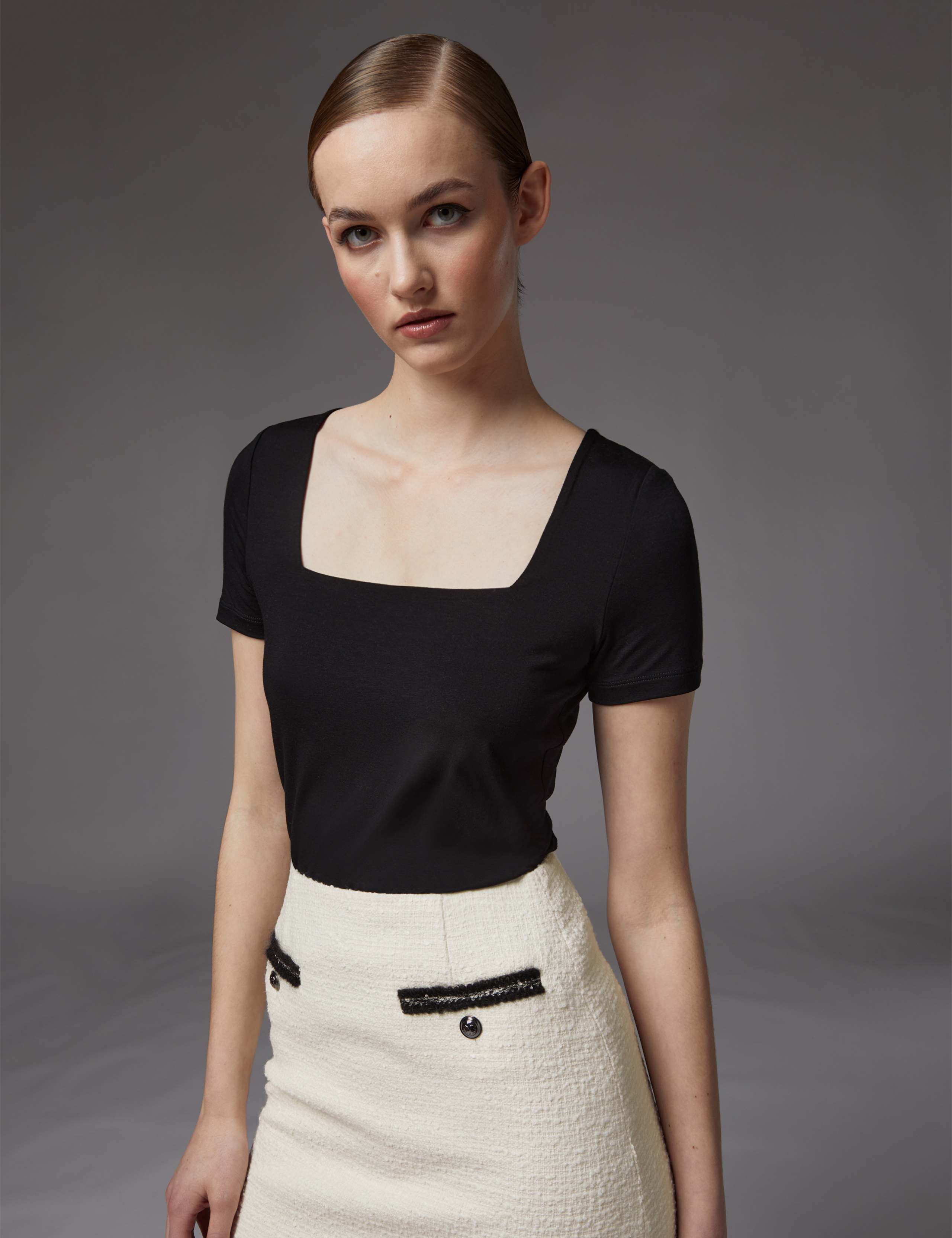 Jersey Square Neck T-Shirt