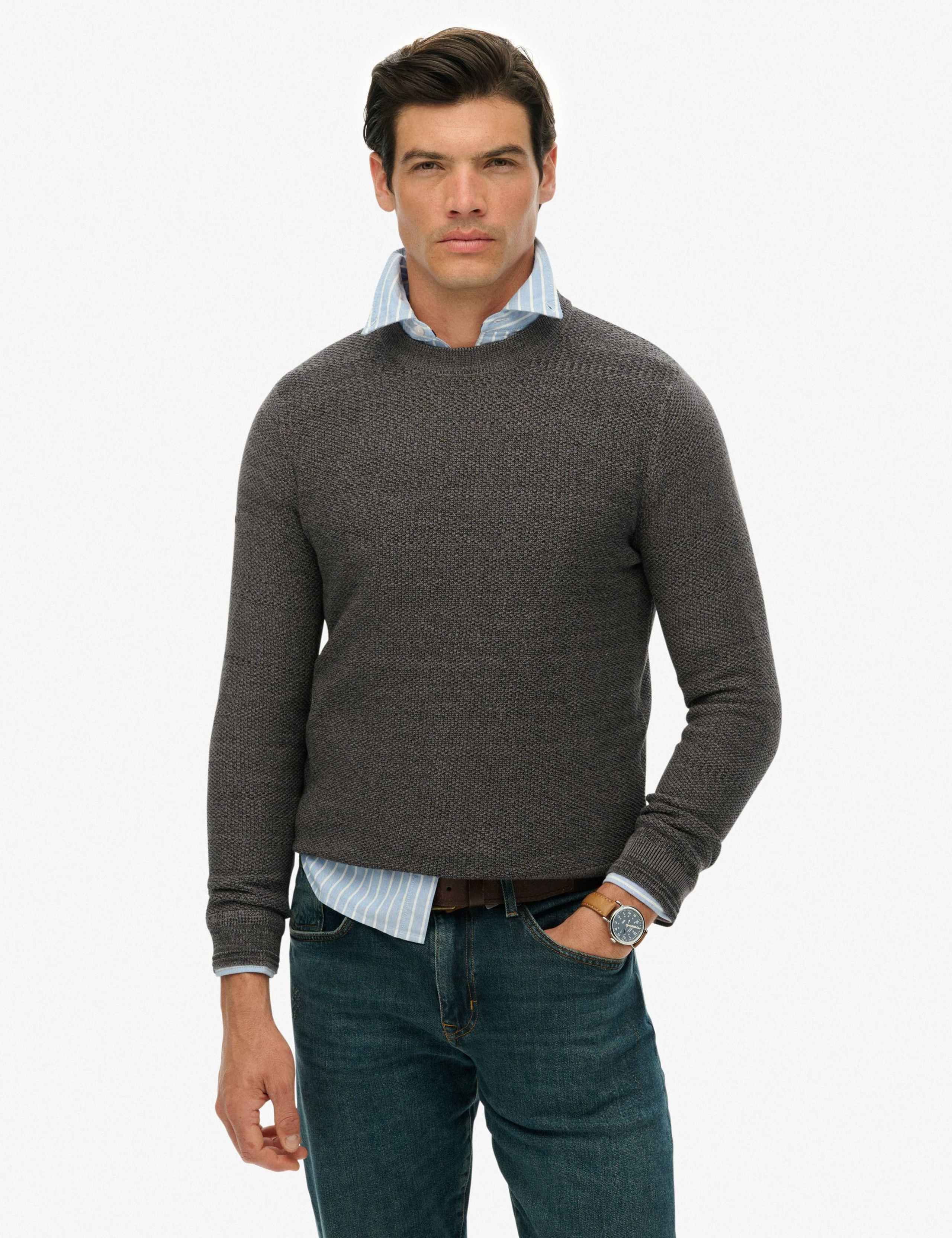 Pure Cotton Textured Jumper