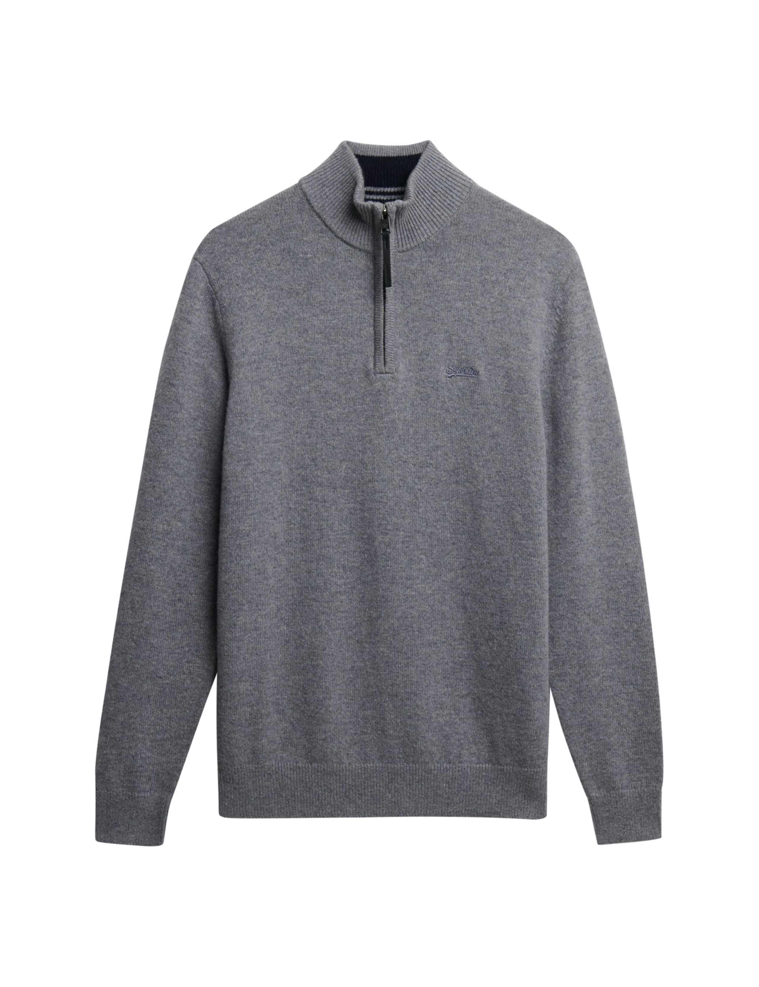 Wool Blend Half Zip Jumper