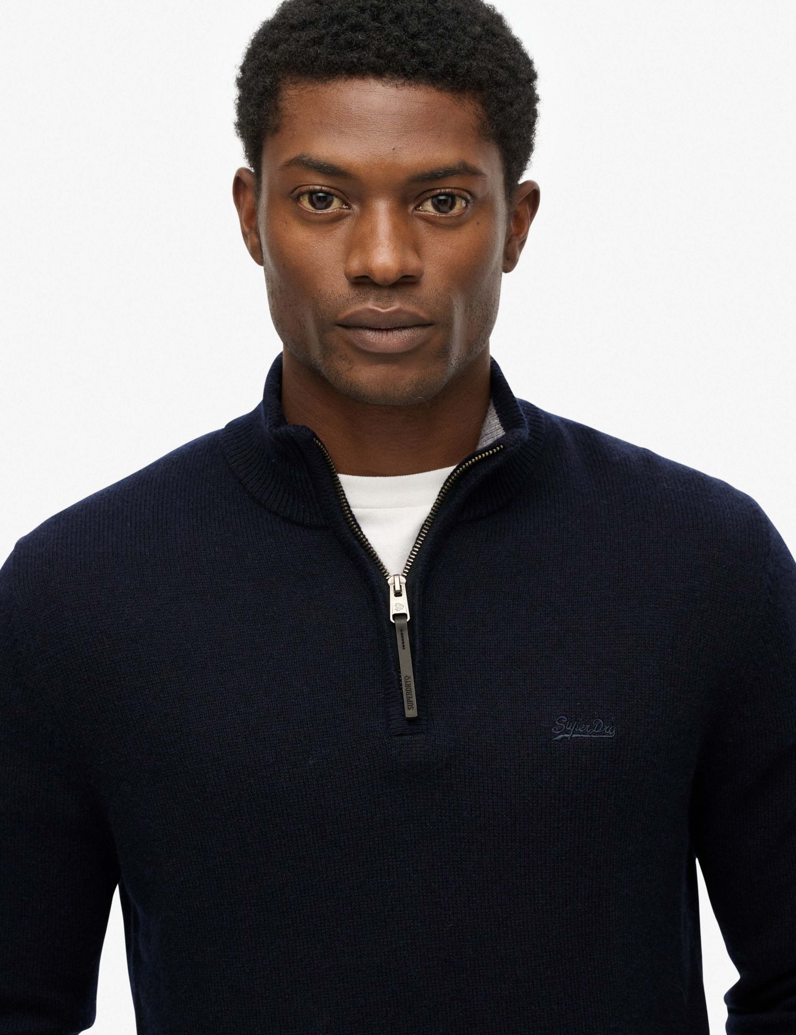 Wool Blend Half Zip Jumper