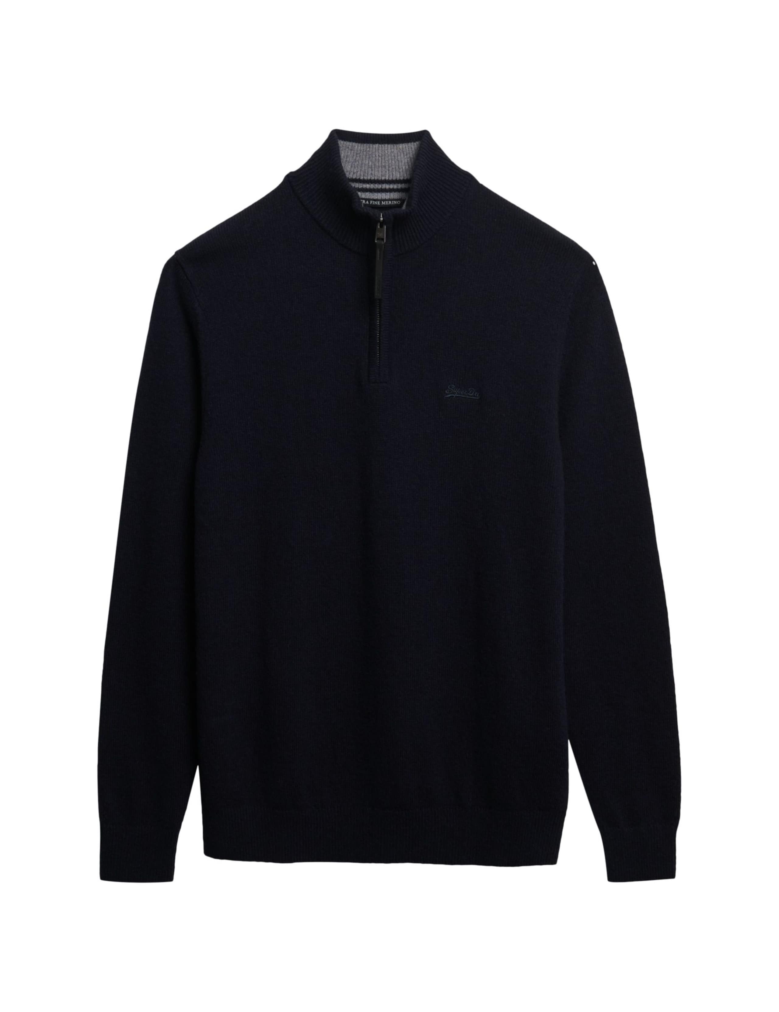Wool Blend Half Zip Jumper