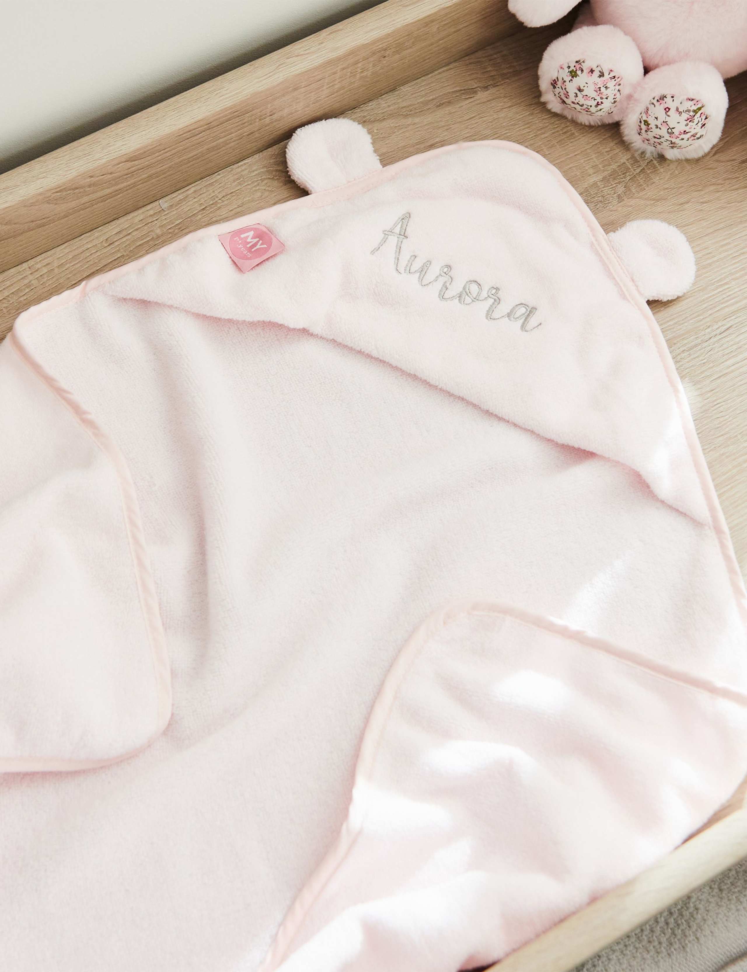 Personalised Light Pink Hooded Towel