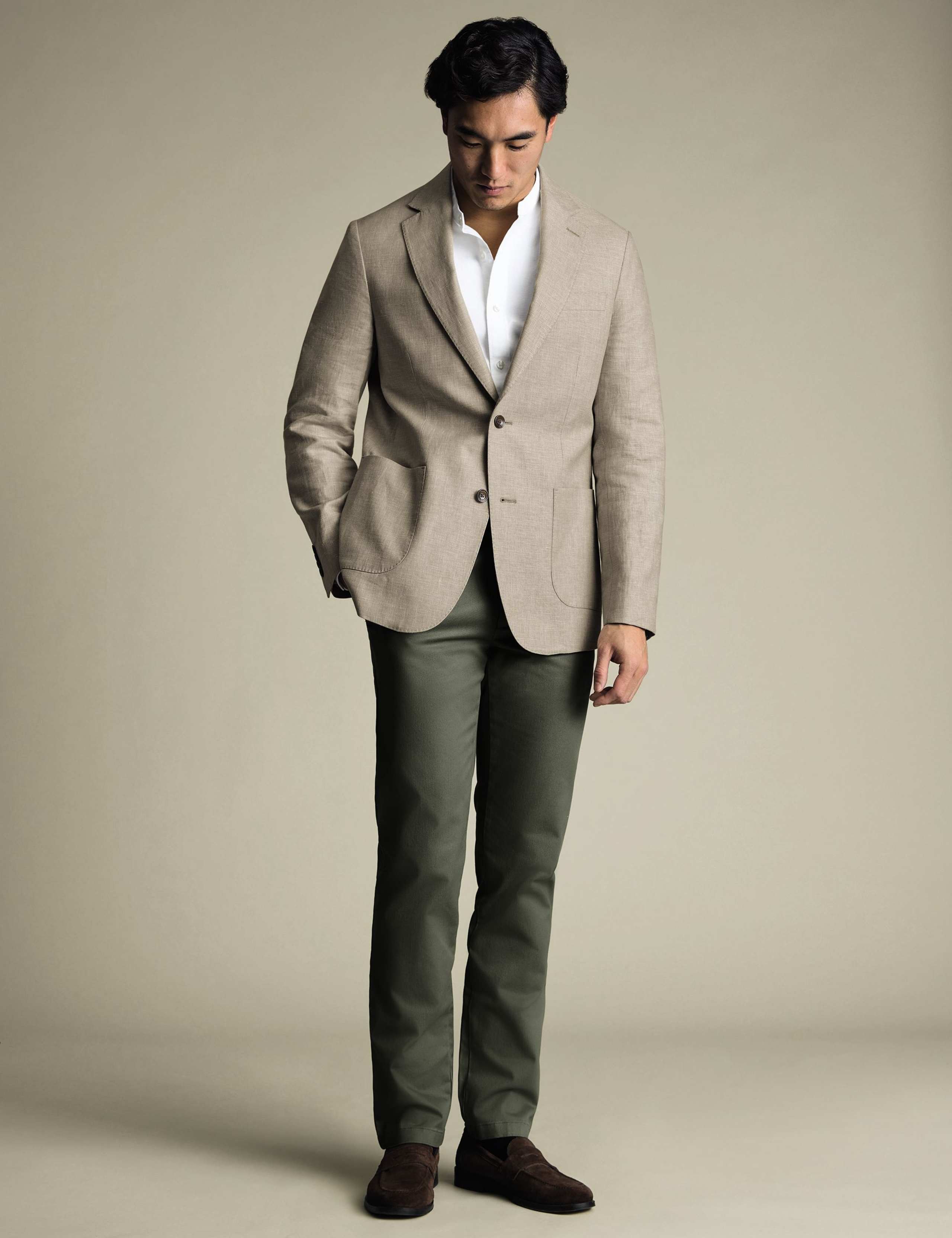 Slim Fit Cotton Linen Blend Jacket
