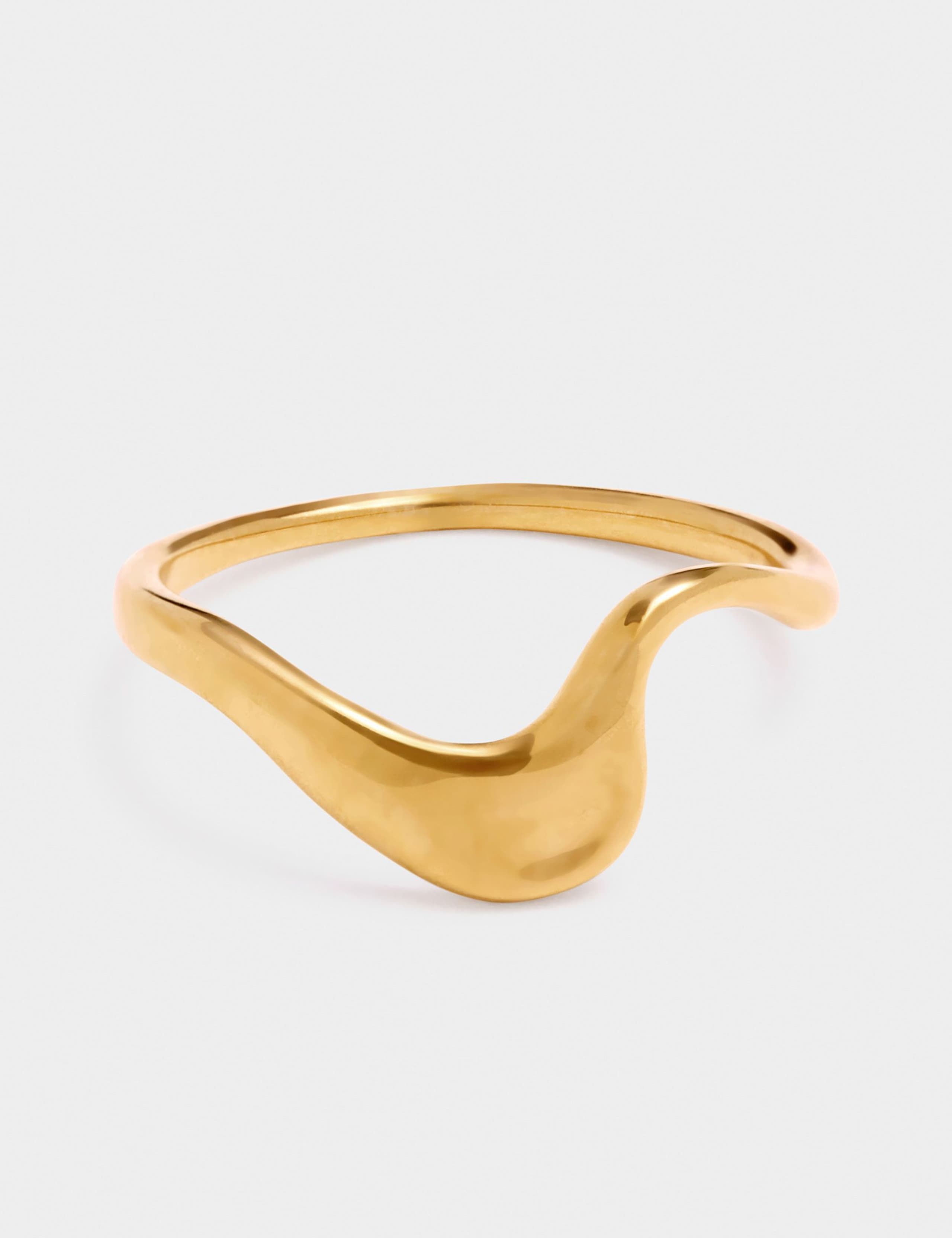 Gold Plated Wave Waterproof Ring