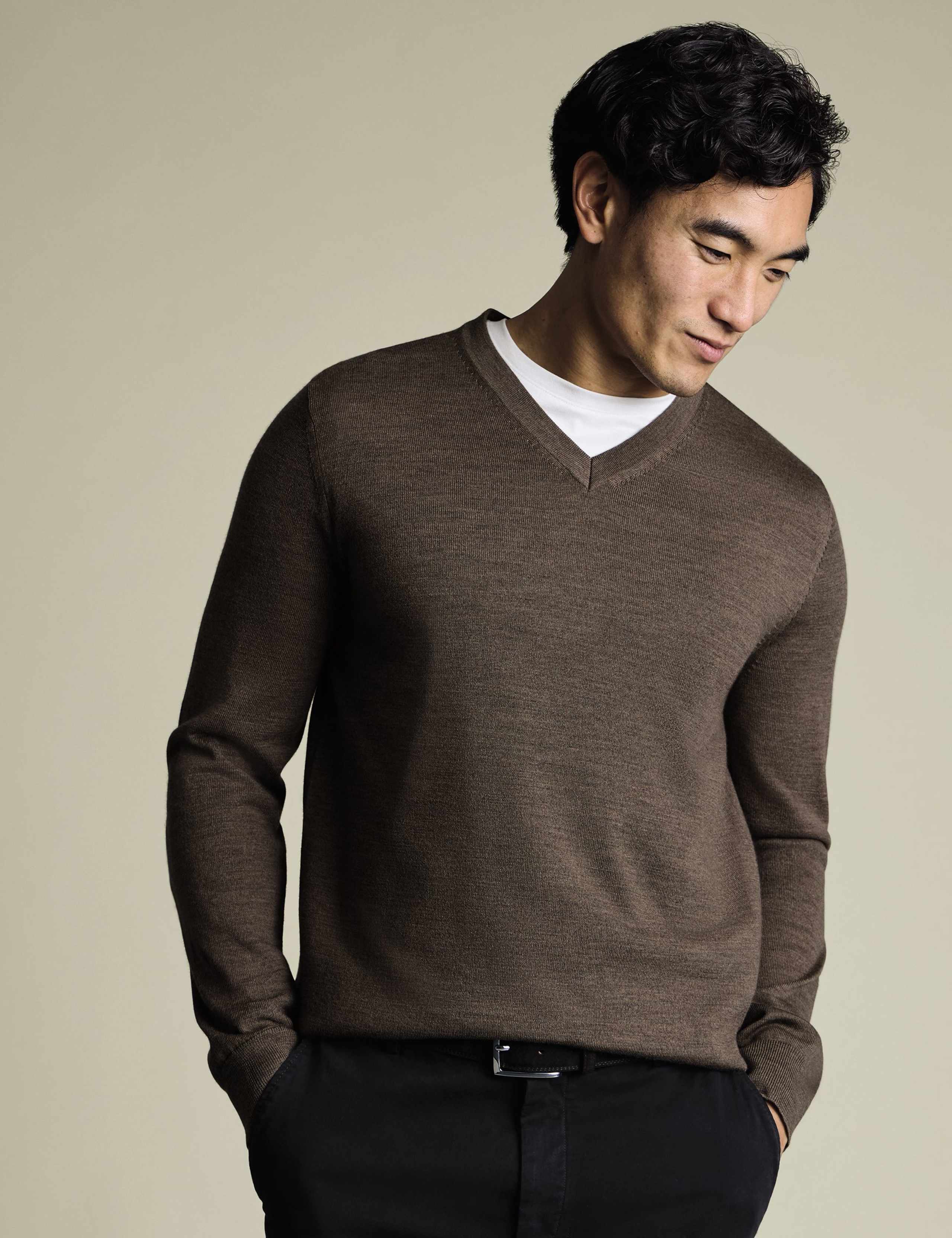 Pure Merino Wool V-Neck Jumper