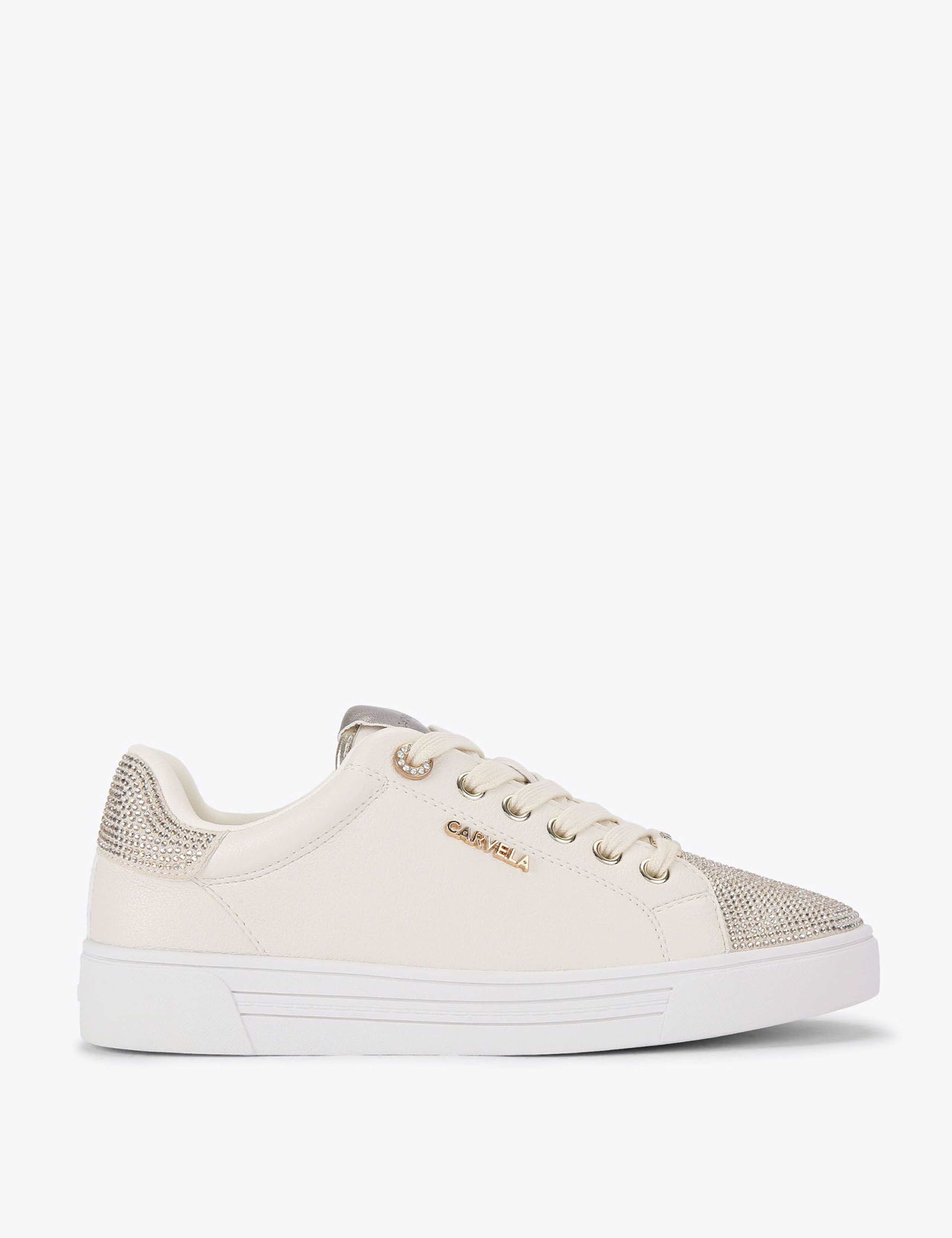 Metallic Embellished Toe Cap Cupsole Trainers