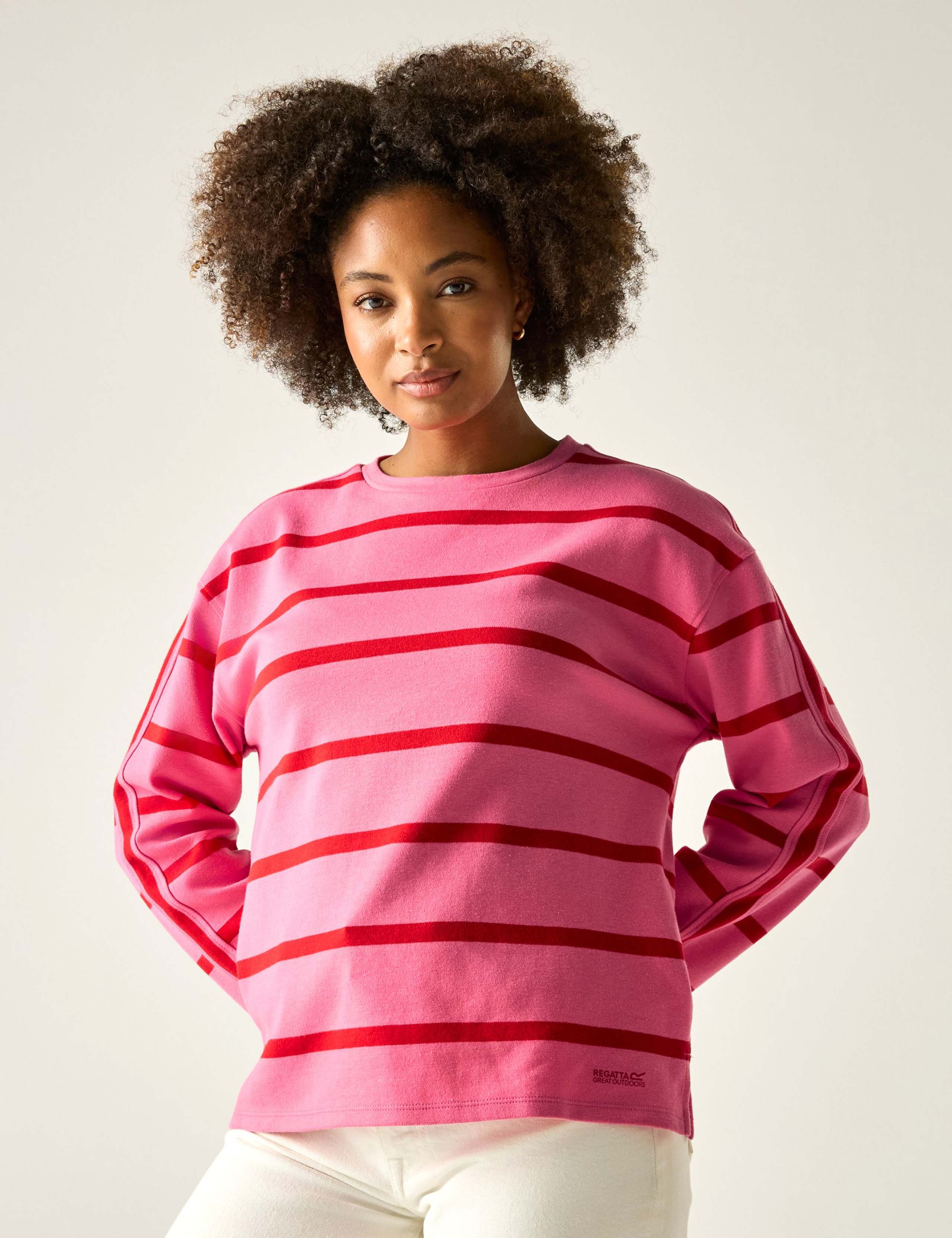 Avira Cotton Rich Striped Sweatshirt