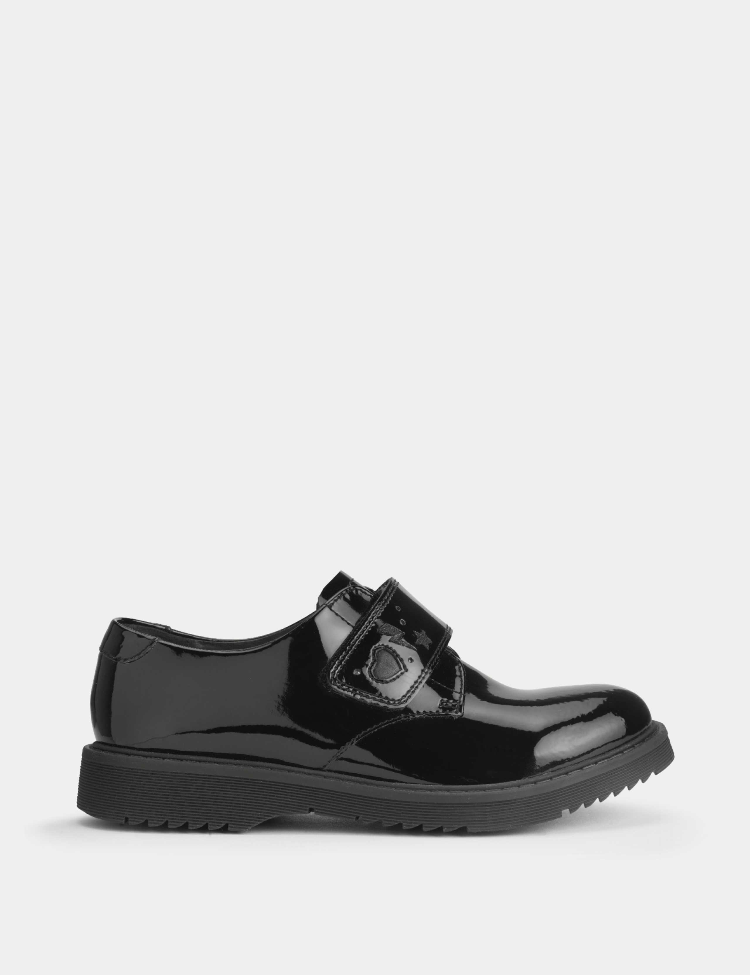 Kids' Patent Leather Riptape Shoes (12.5 Small - 4 Large)