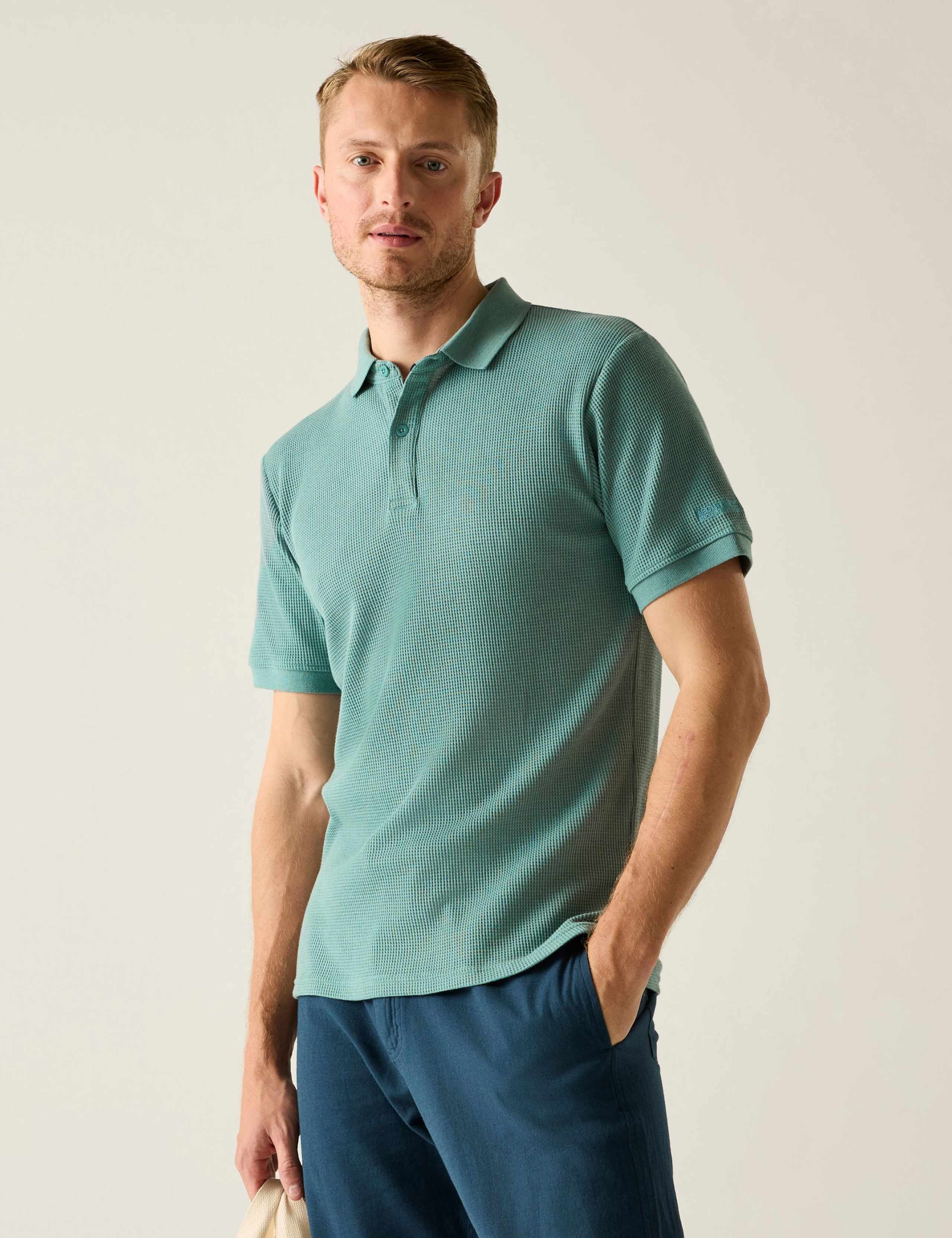 Adino Cotton Blend Waffle Polo Shirt