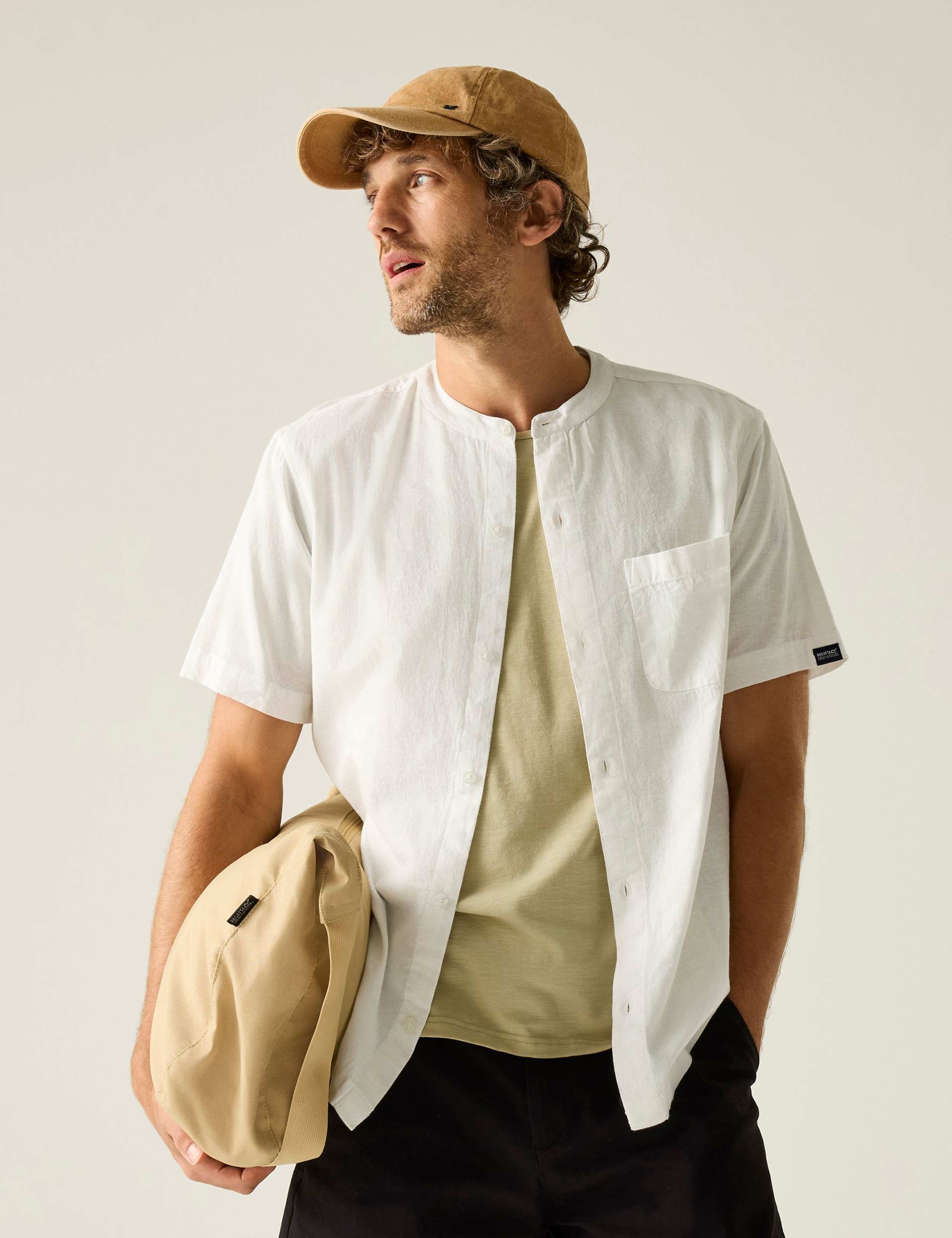Lovrey Cotton Linen Blend Short Sleeve Shirt