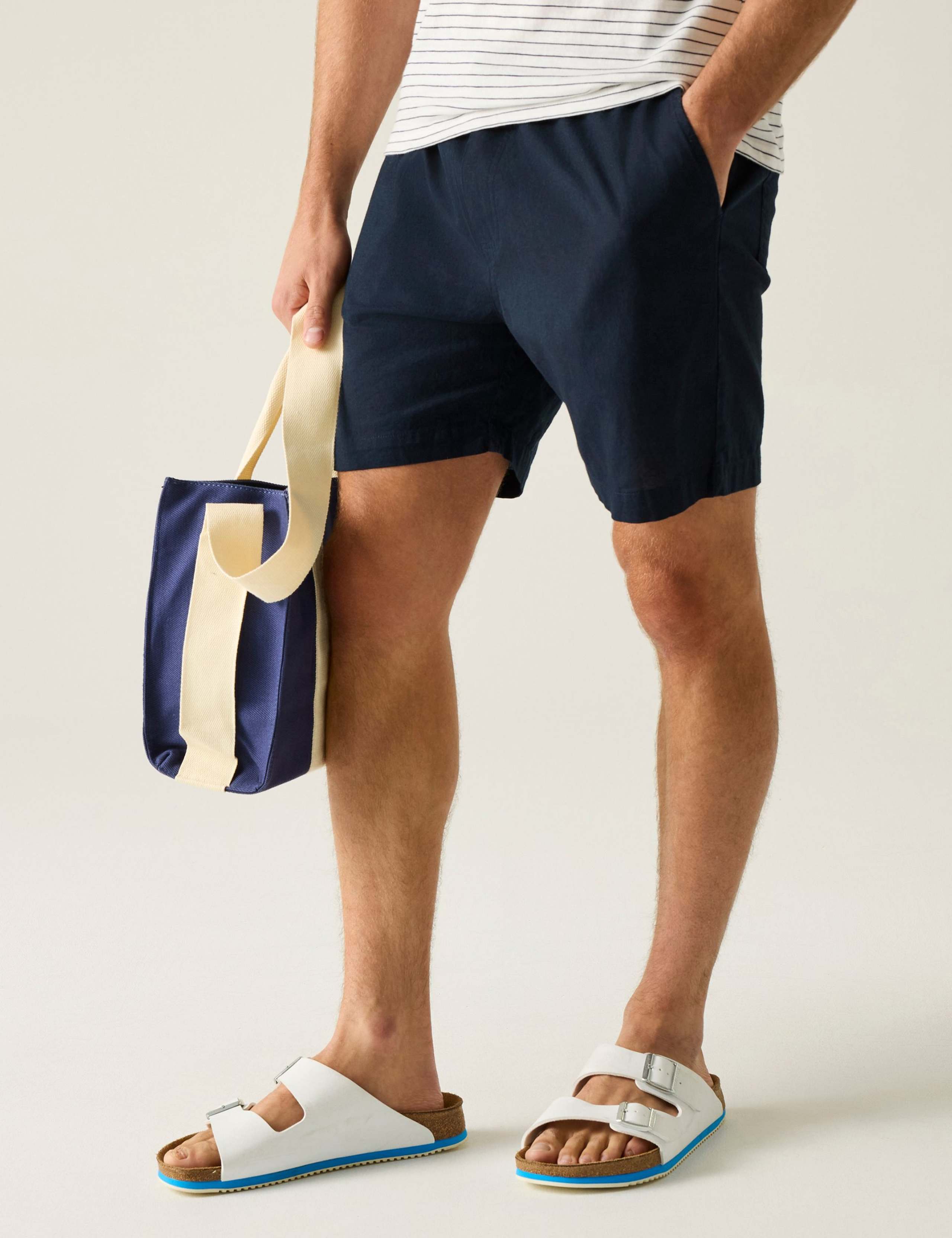 Hadlin Cotton Rich Shorts with Linen