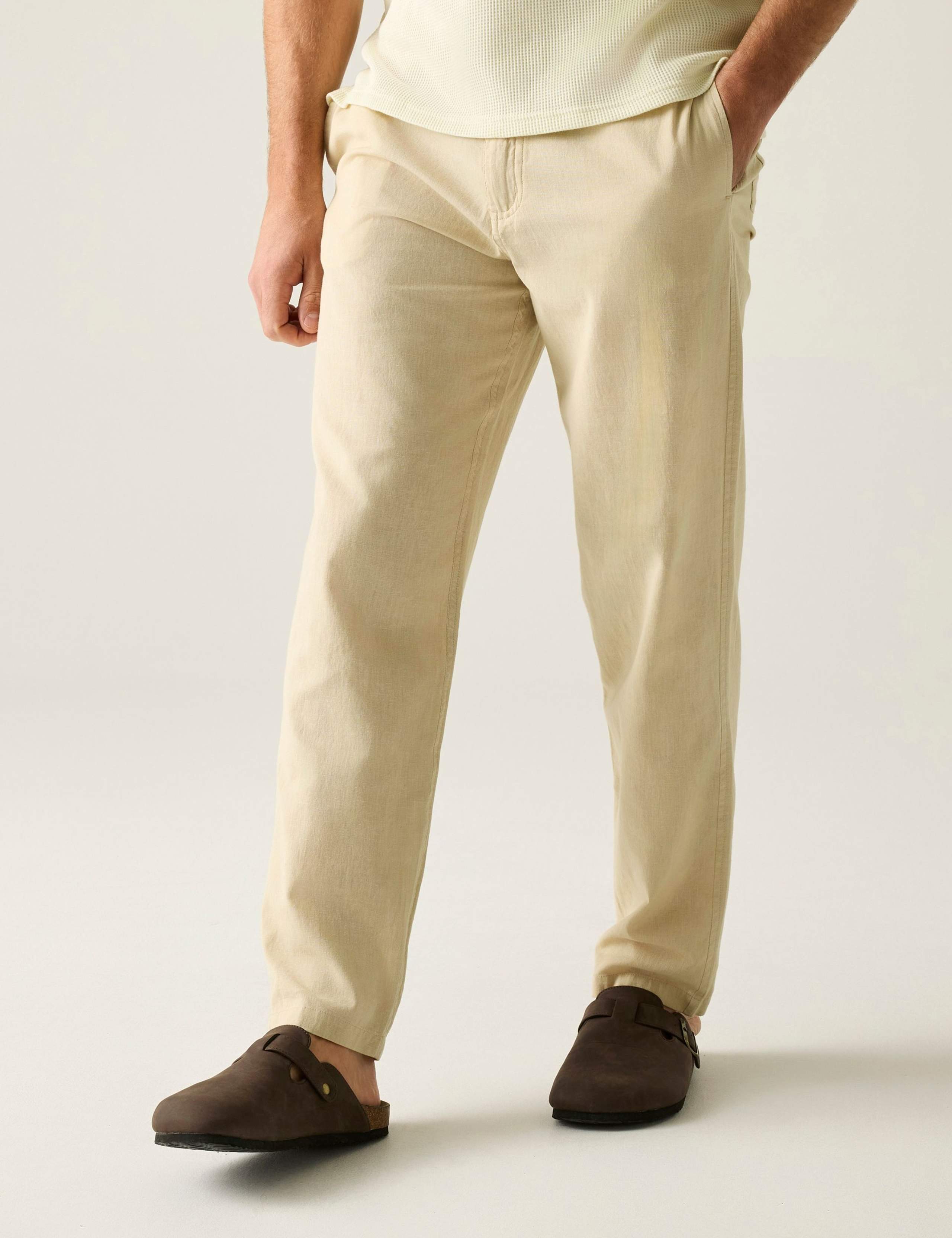 Hadlin Cotton Linen Blend Trousers