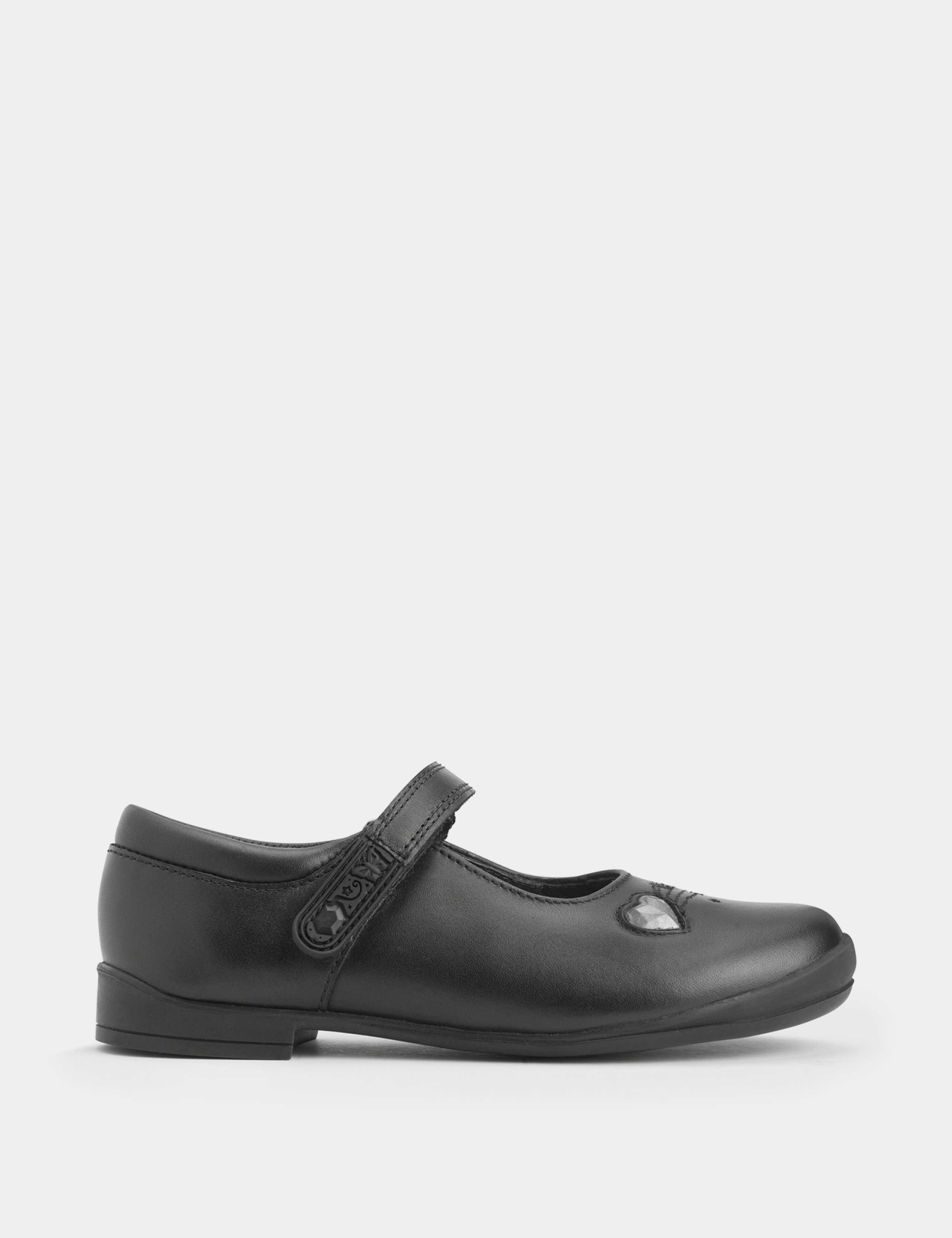 Kids' Leather Riptape School Shoes (9 Small - 3½ Large)