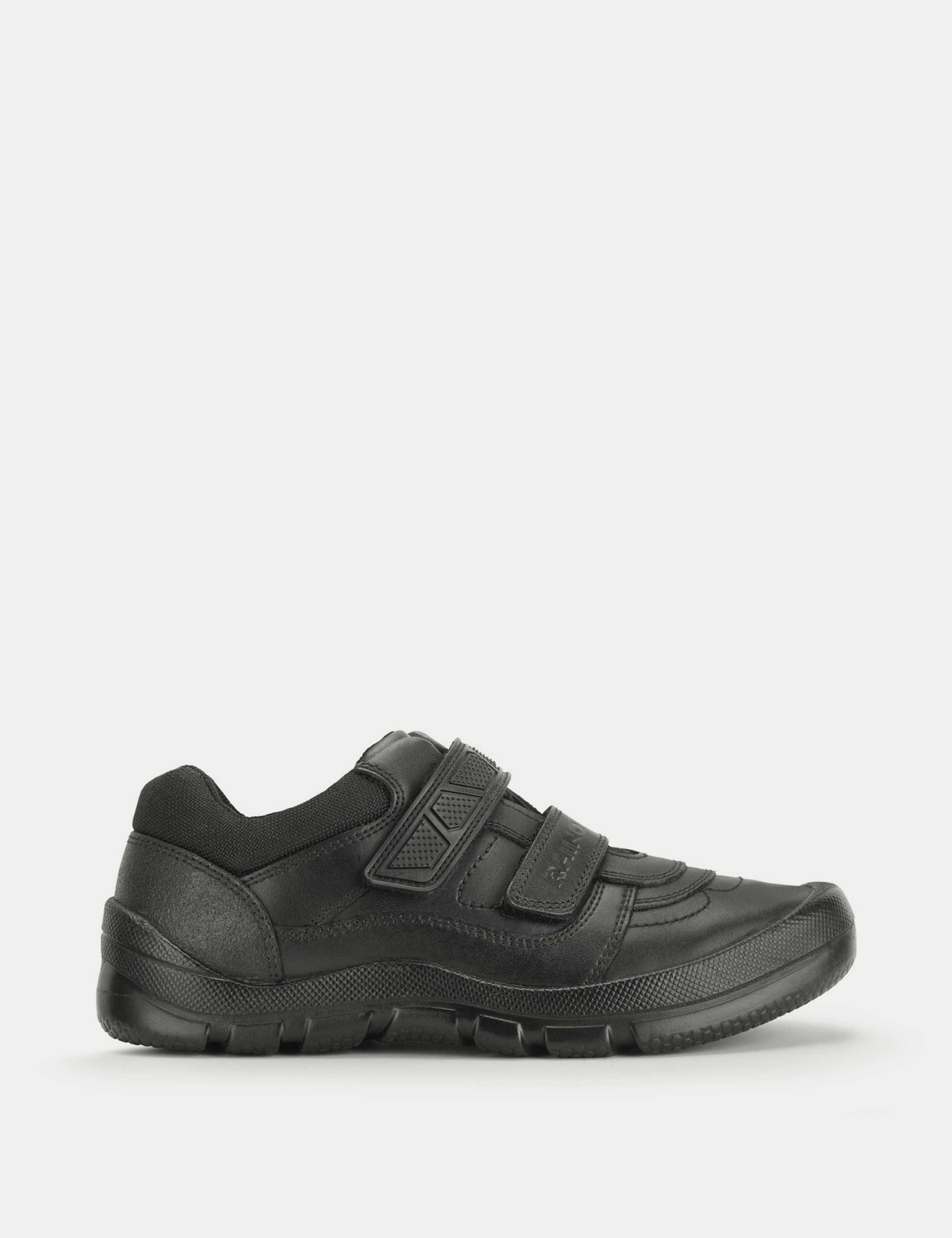 Kids' Leather Riptape Schoolwear Shoes (12 Small - 9 Large)