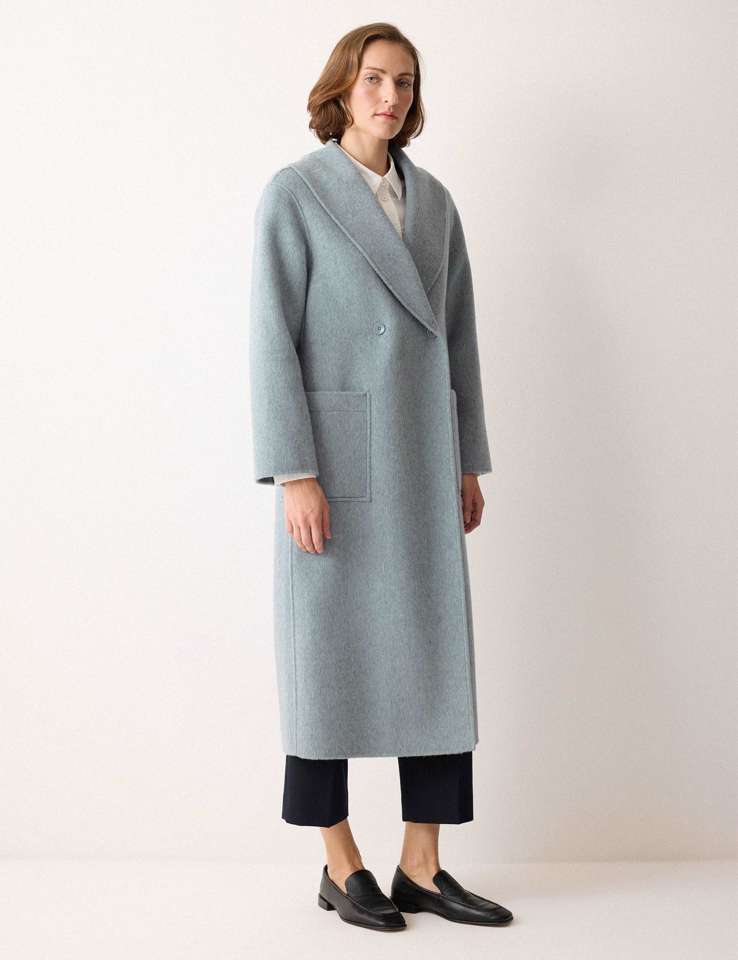 Double Faced Pure Wool Shawl Collar Coat