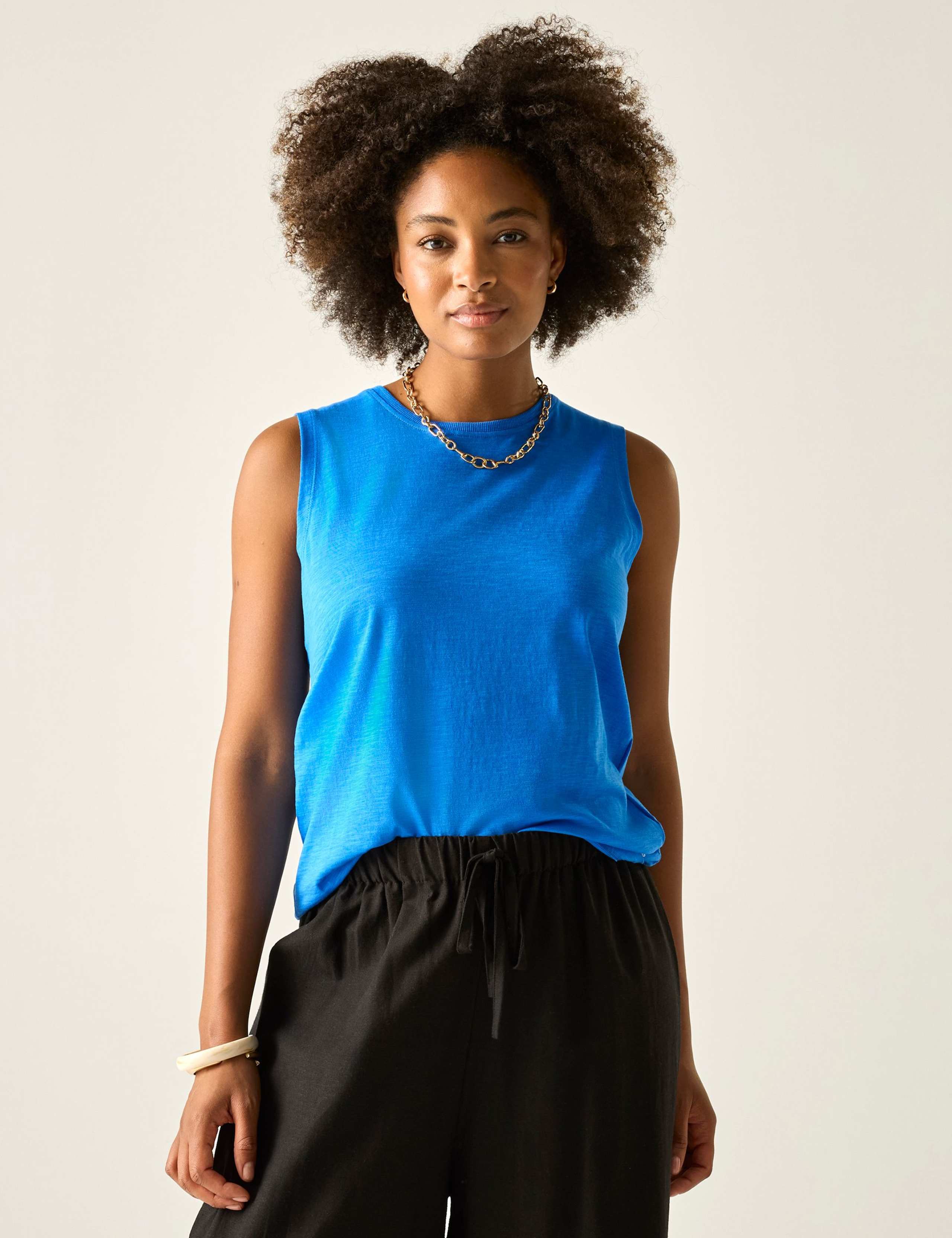 Fariene Pure Cotton Crew Neck Vest Top