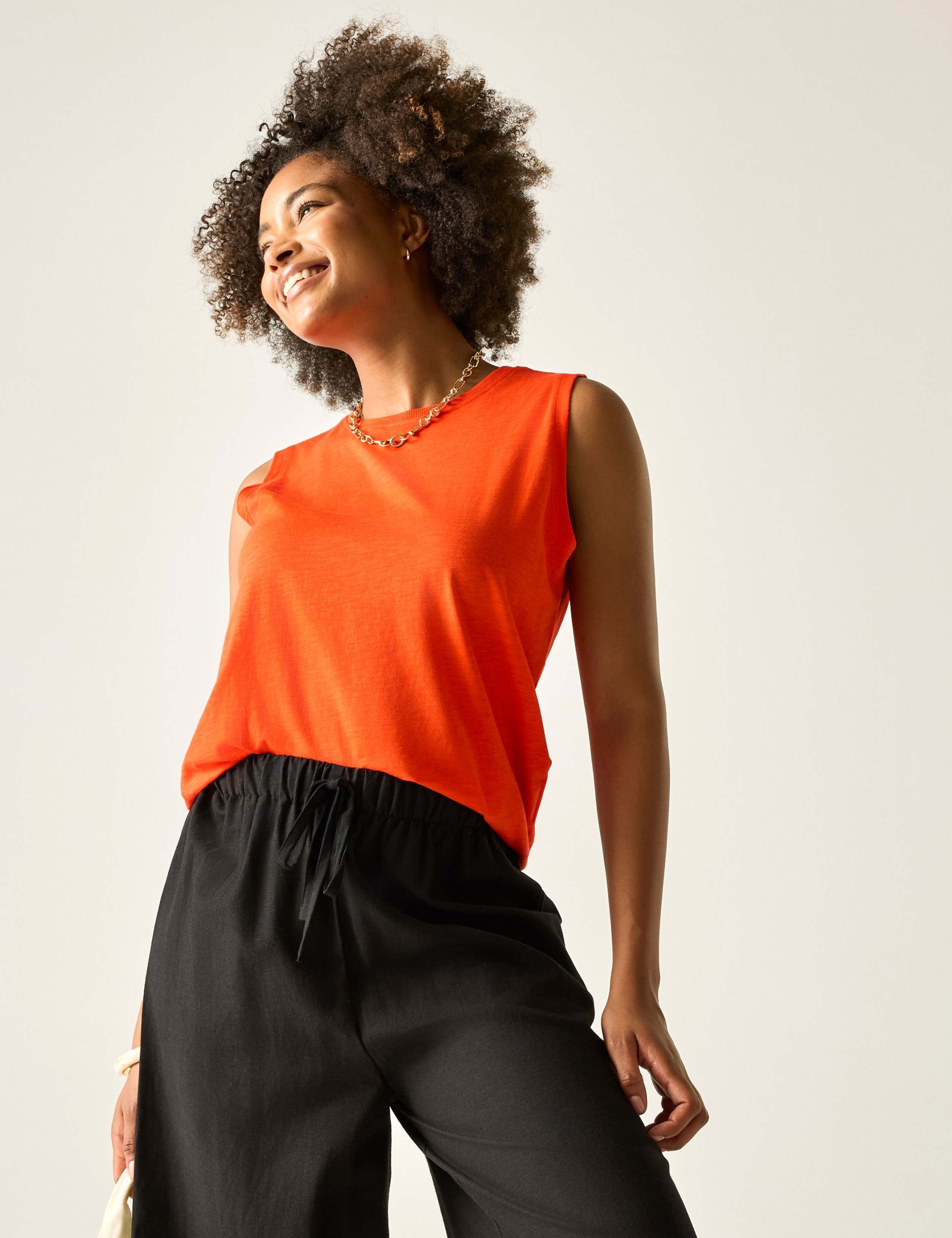 Fariene Pure Cotton Crew Neck Vest Top